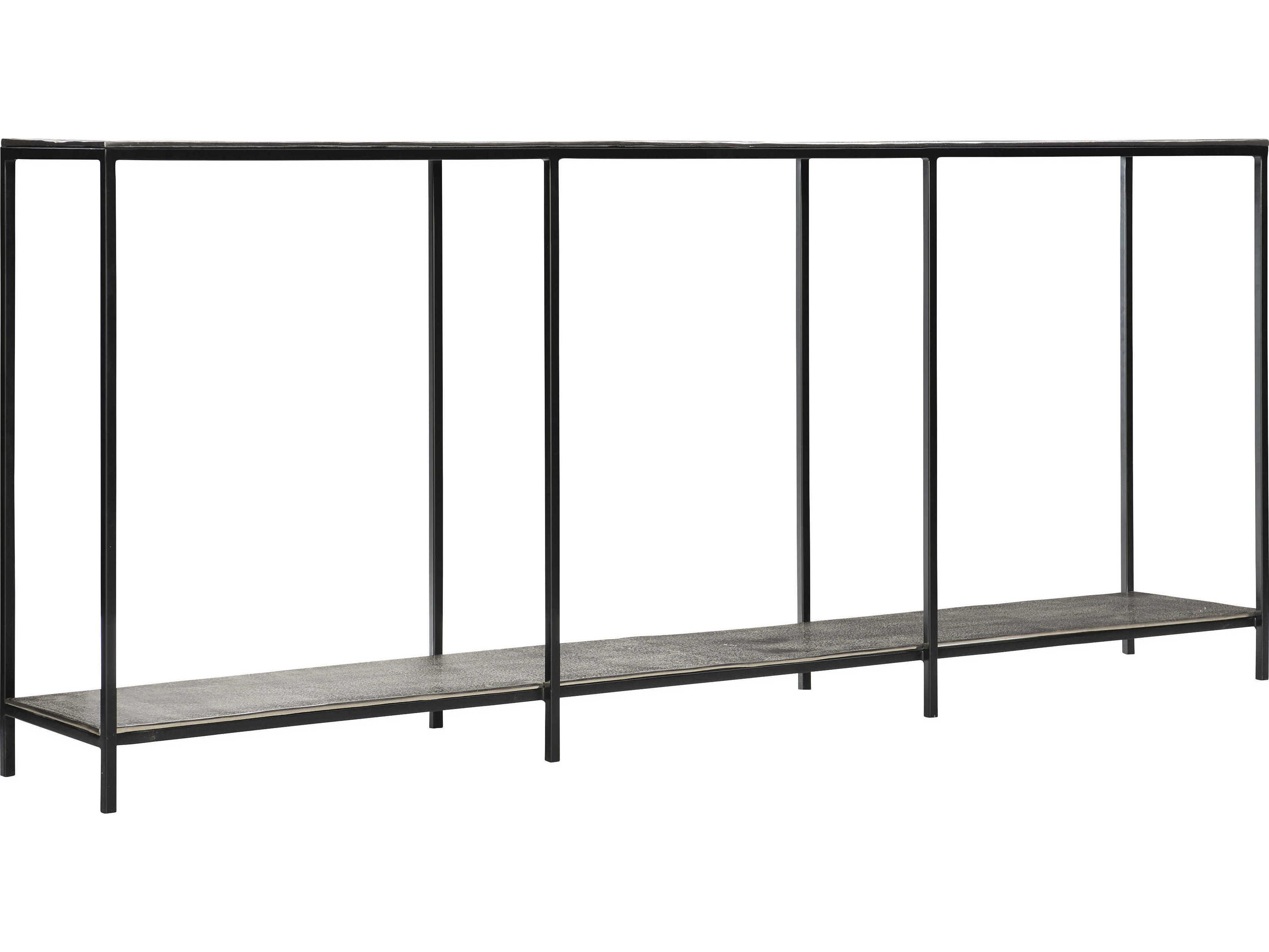 Bernhardt Equinox Rectangular Metal Nickel Console Table