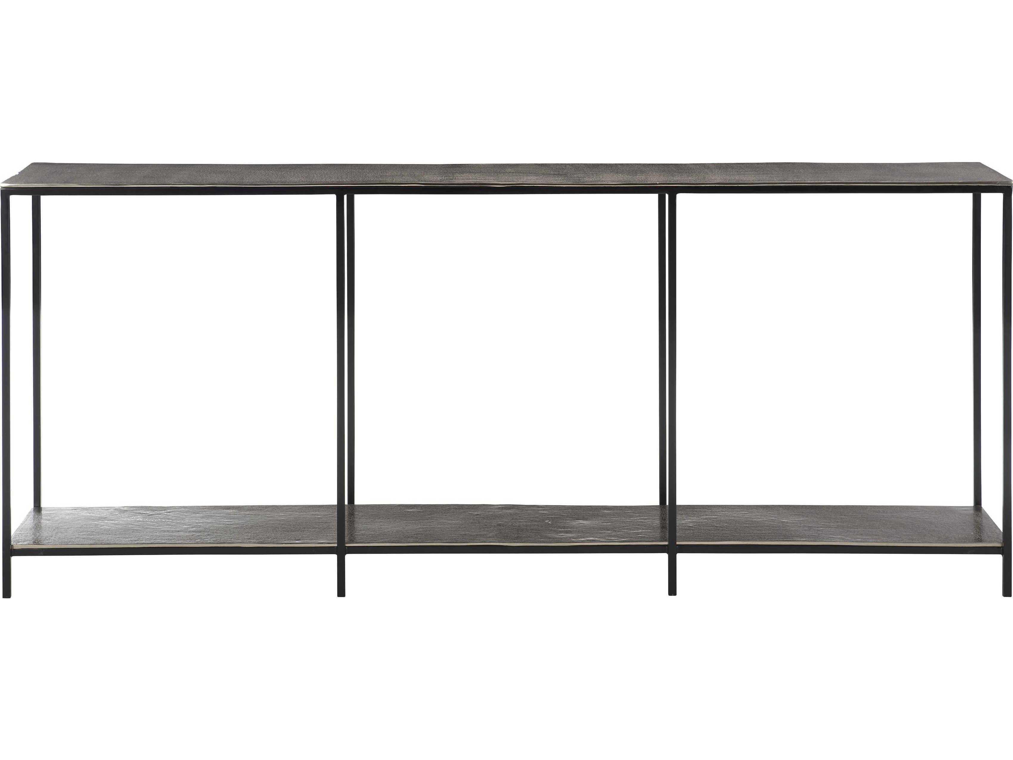 Bernhardt Equinox Rectangular Metal Nickel Console Table