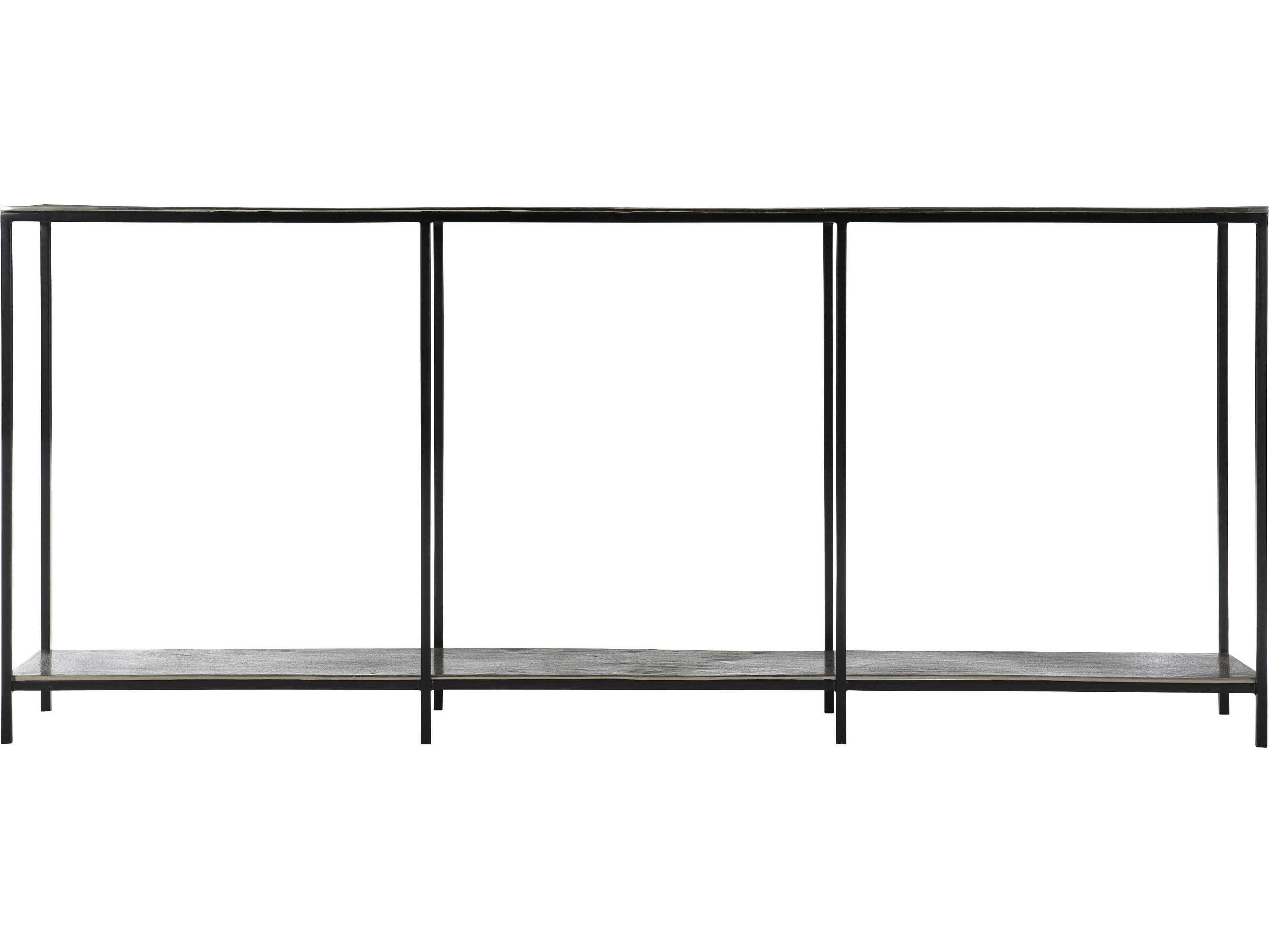 Bernhardt Equinox Rectangular Metal Nickel Console Table