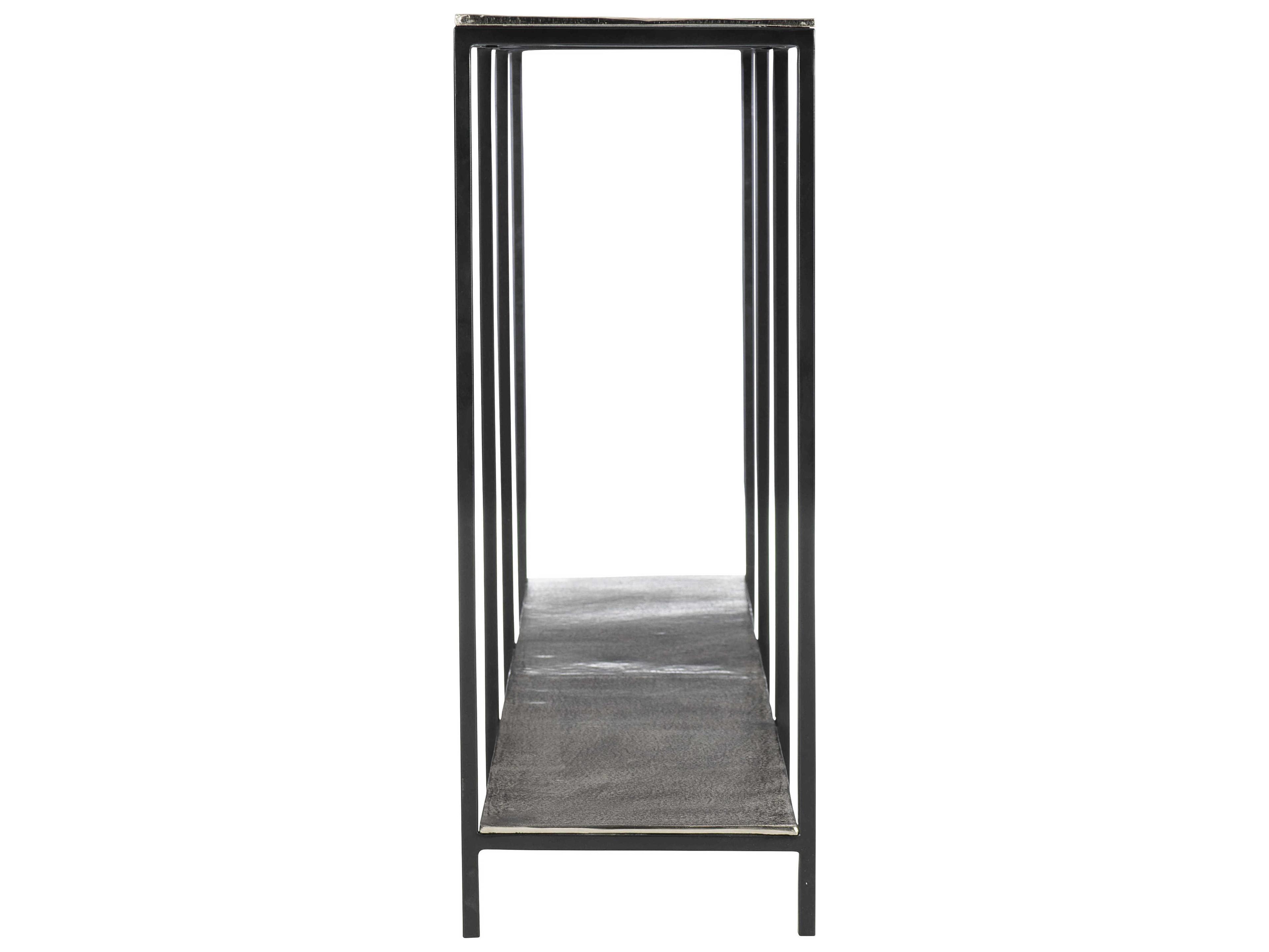 Bernhardt Equinox Rectangular Metal Nickel Console Table