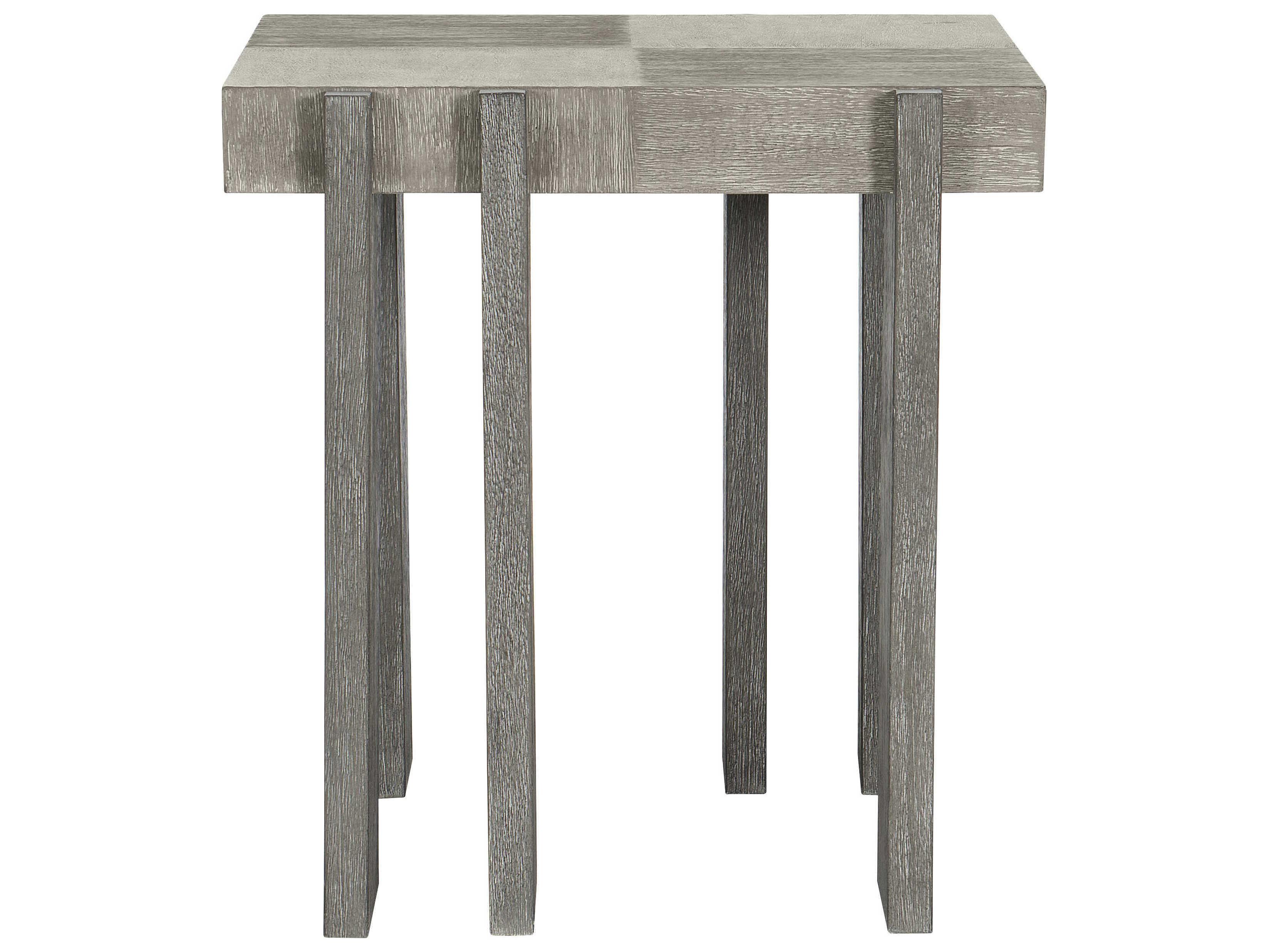 Bernhardt Foundations Square Wood Dark Shale Light End Table