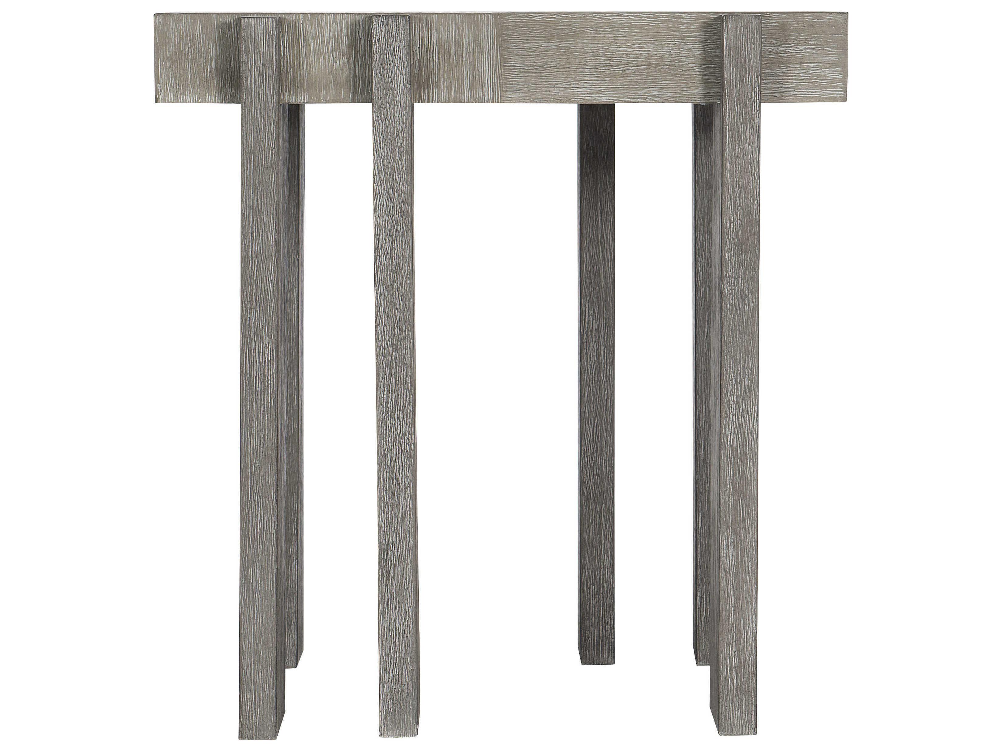 Bernhardt Foundations Square Wood Dark Shale Light End Table