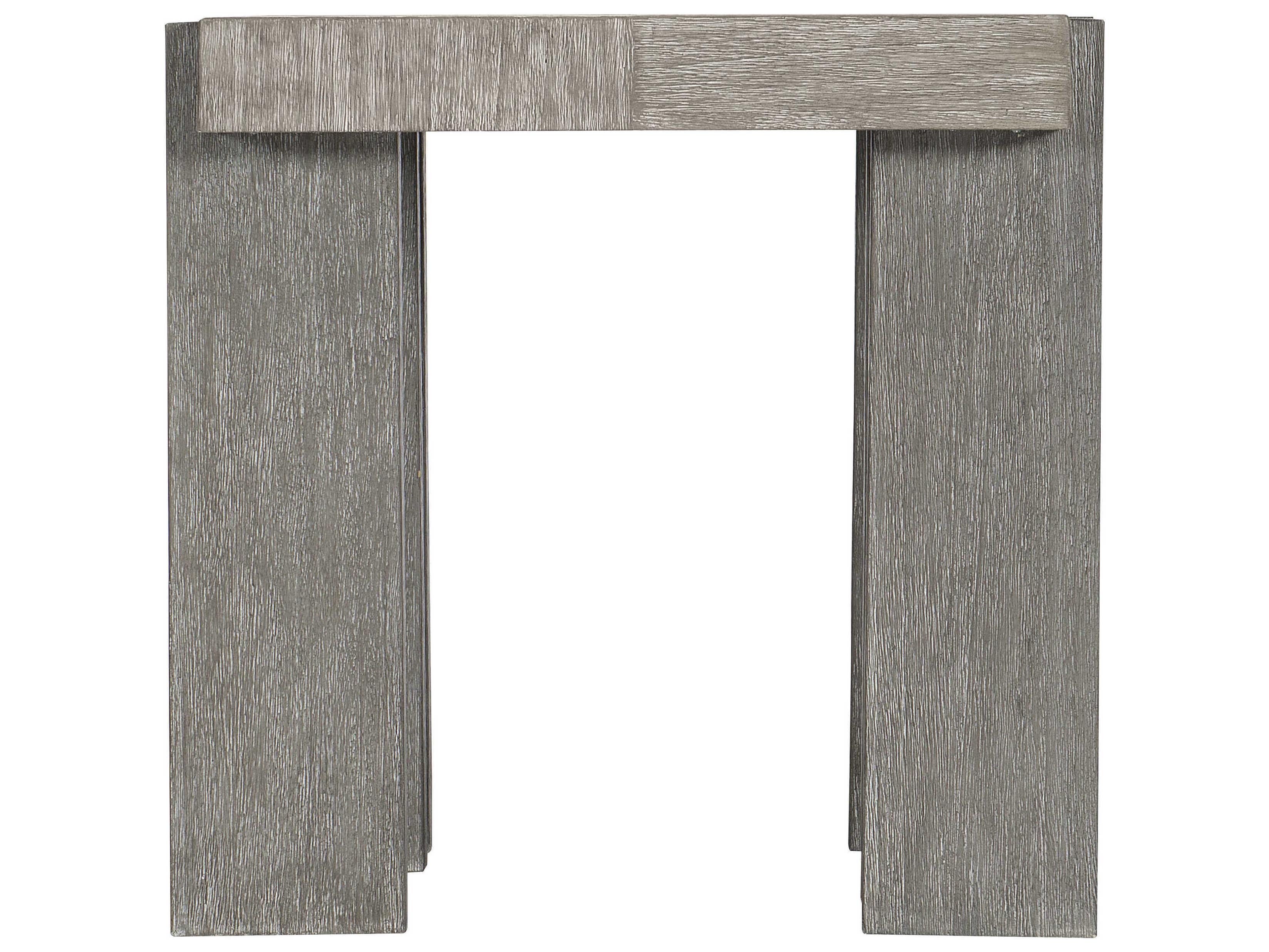 Bernhardt Foundations Square Wood Dark Shale Light End Table