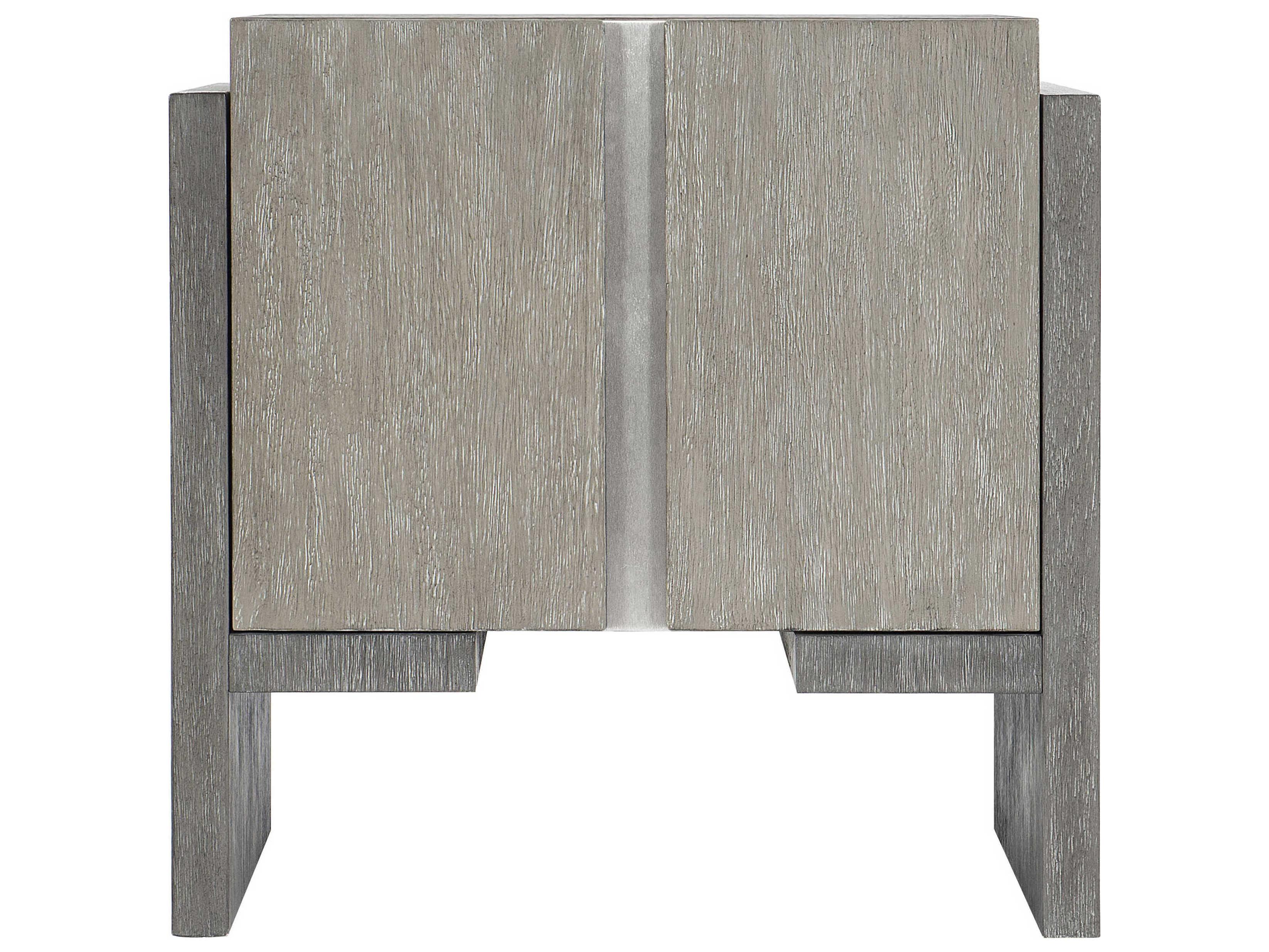 Bernhardt Foundations Rectangular Wood Dark Shale Light End Table with Storage