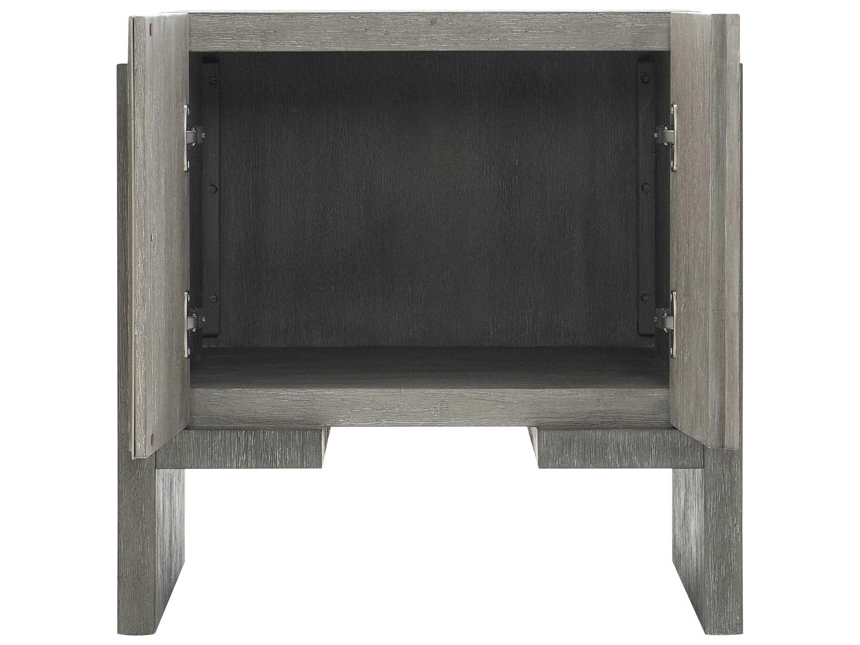 Bernhardt Foundations Rectangular Wood Dark Shale Light End Table with Storage