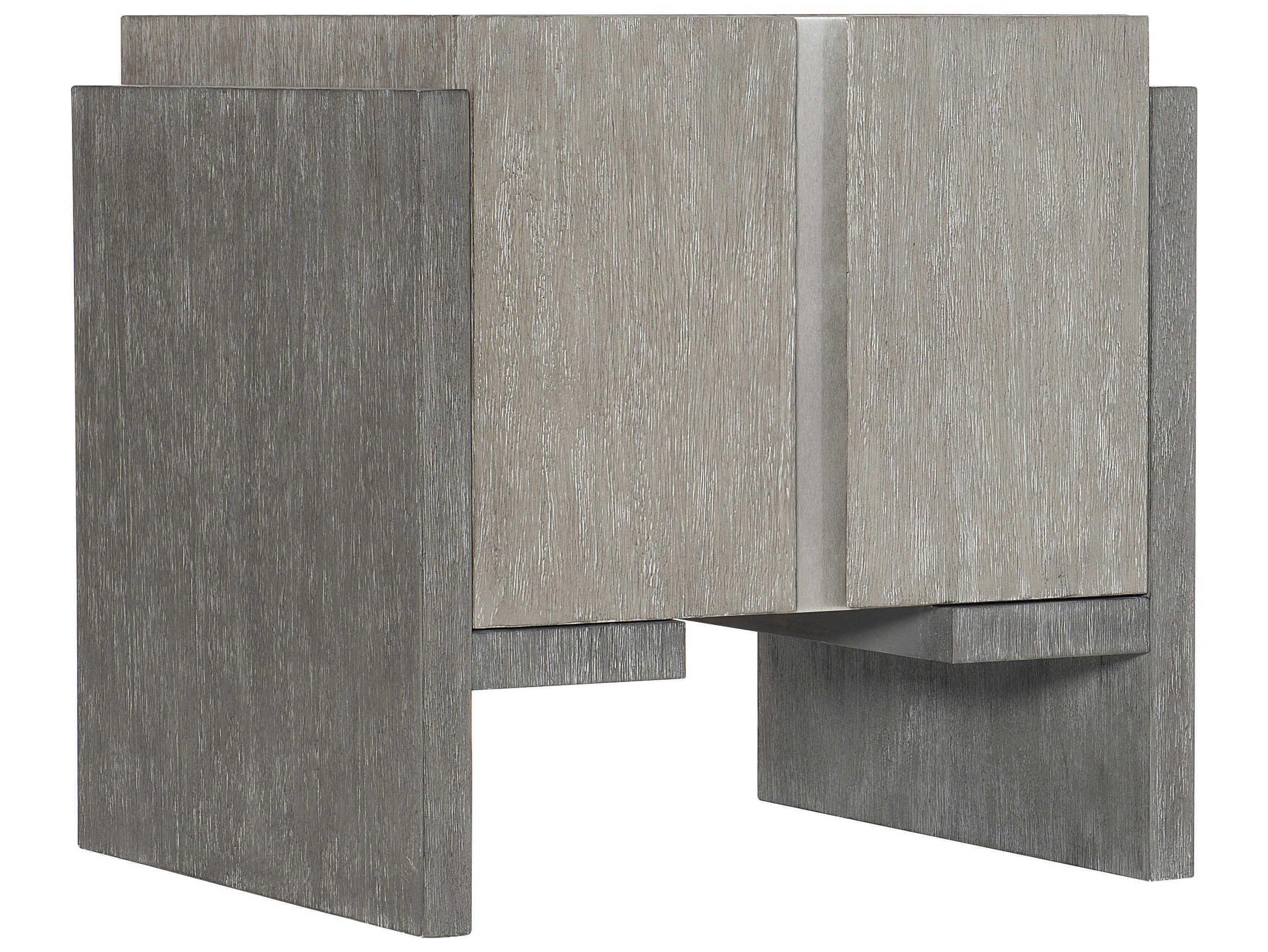 Bernhardt Foundations Rectangular Wood Dark Shale Light End Table with Storage