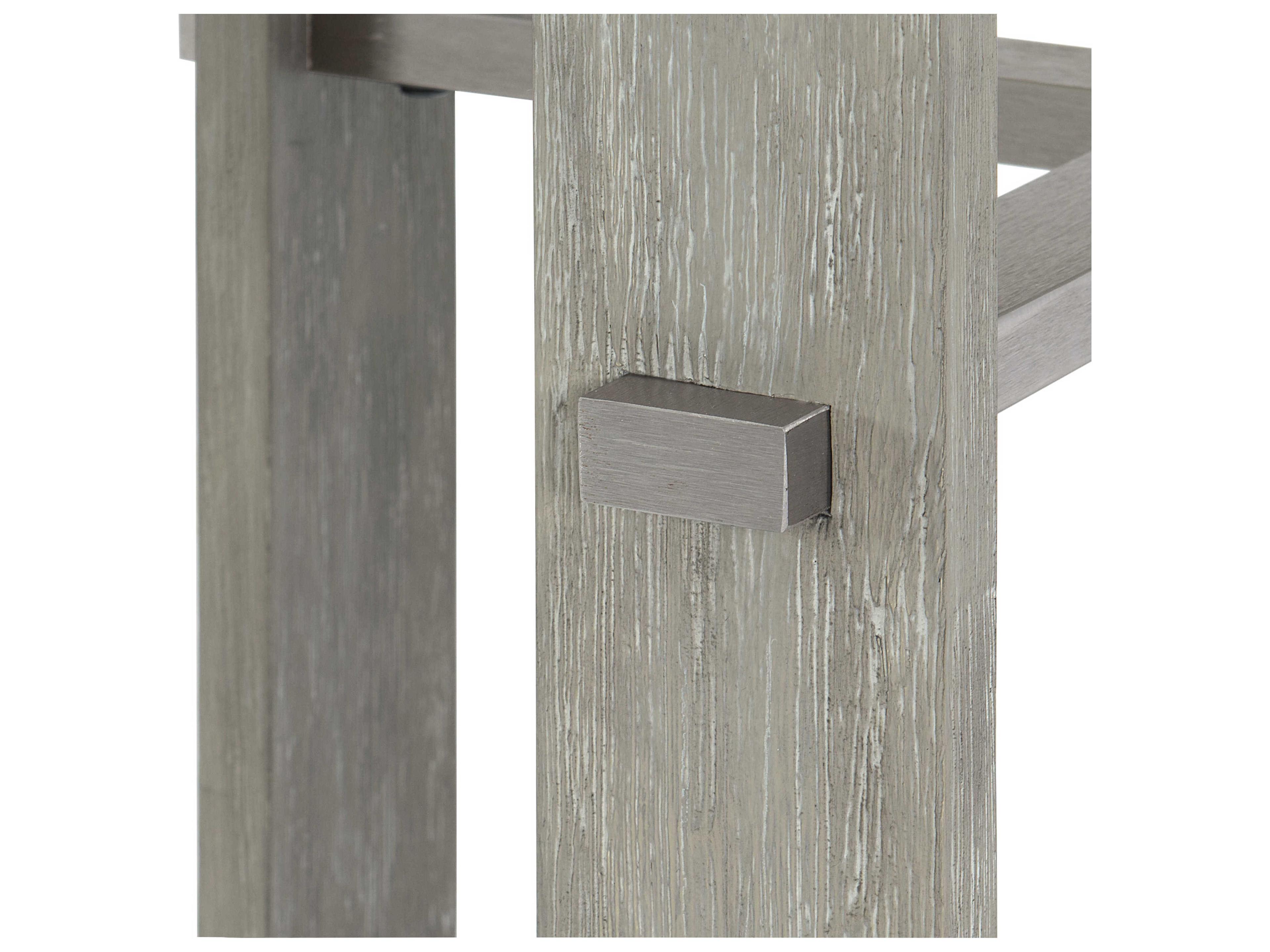 Bernhardt Foundations Round Wood Linen Light Shale End Table