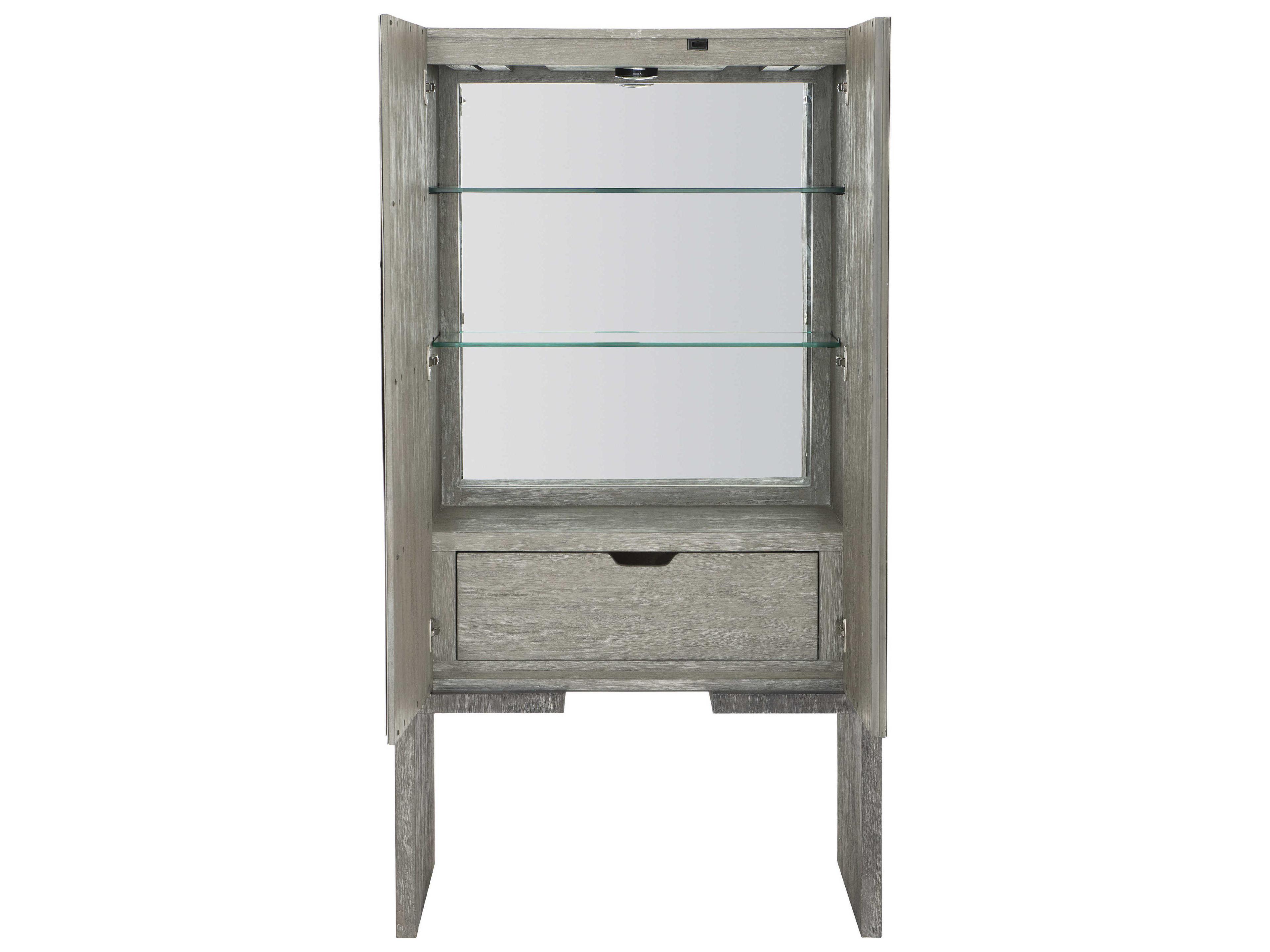 Bernhardt Foundations Gray Dark Shale Light Bar Cabinet
