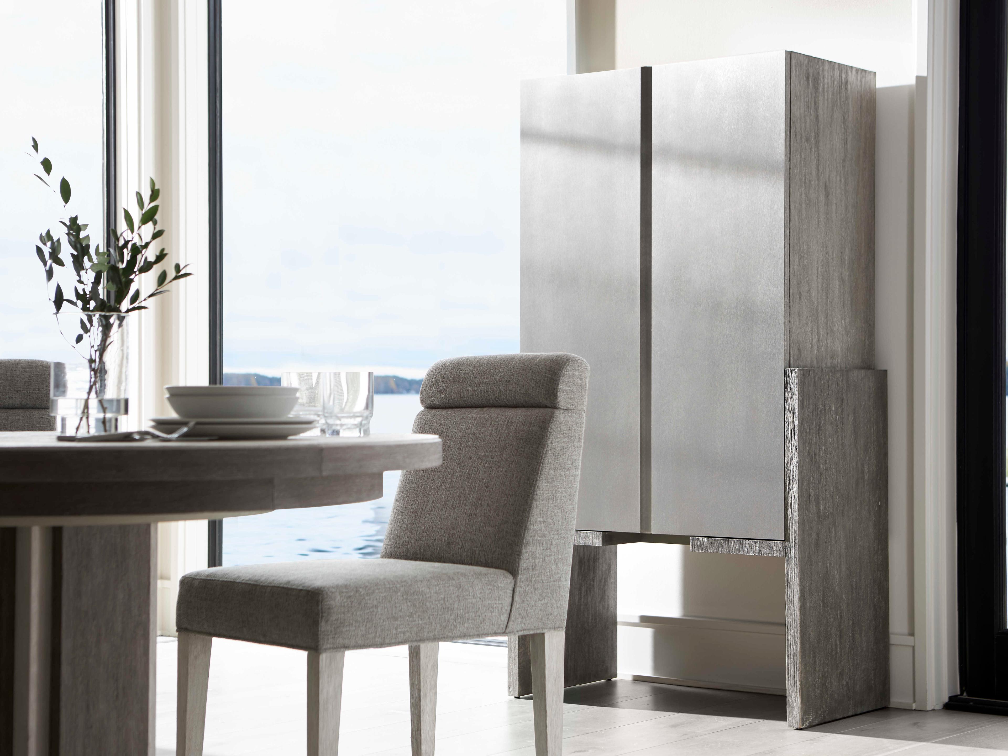 Bernhardt Foundations Gray Dark Shale Light Bar Cabinet