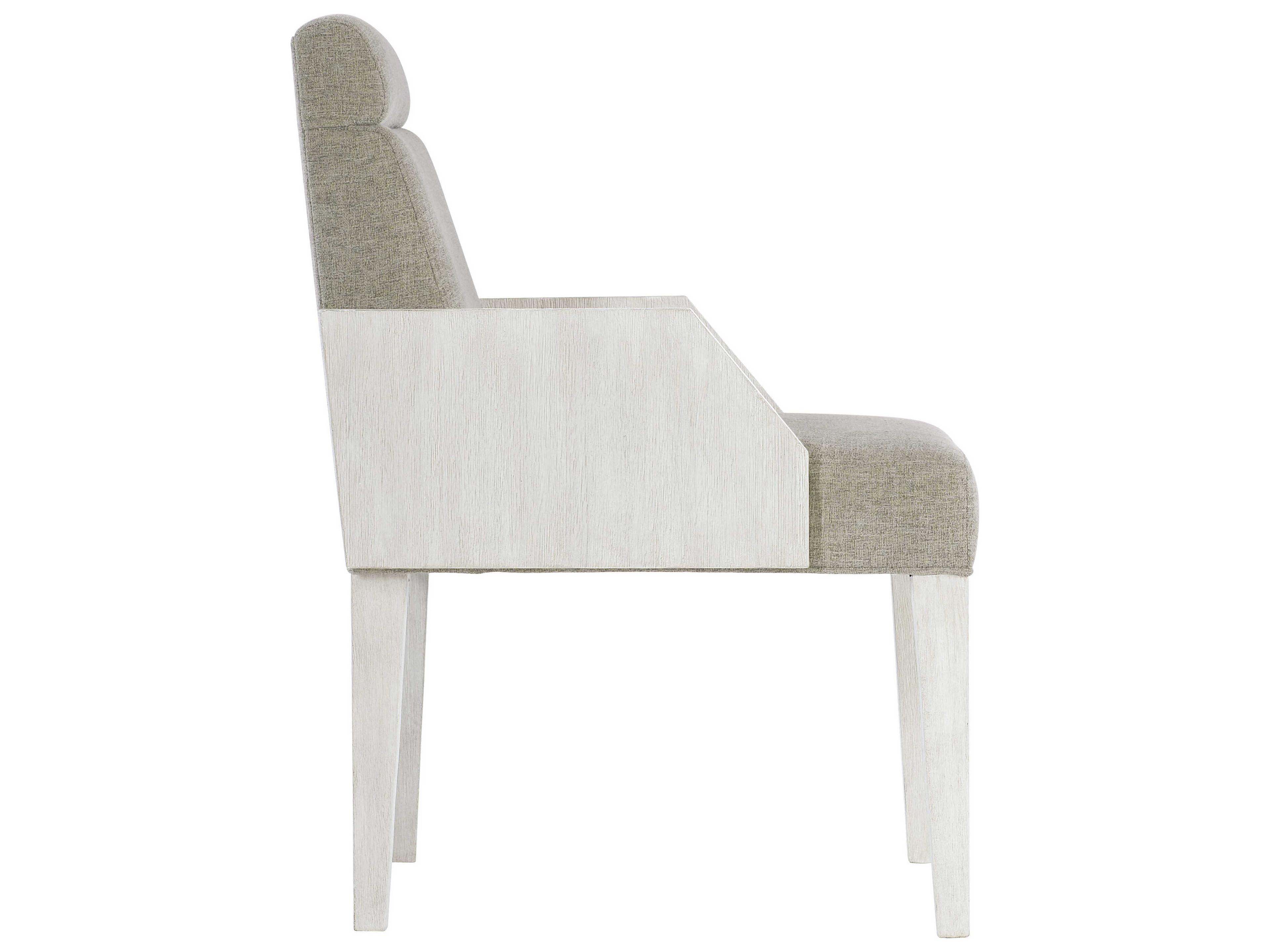 Bernhardt Foundations Gray Upholstered Arm Dining Chair