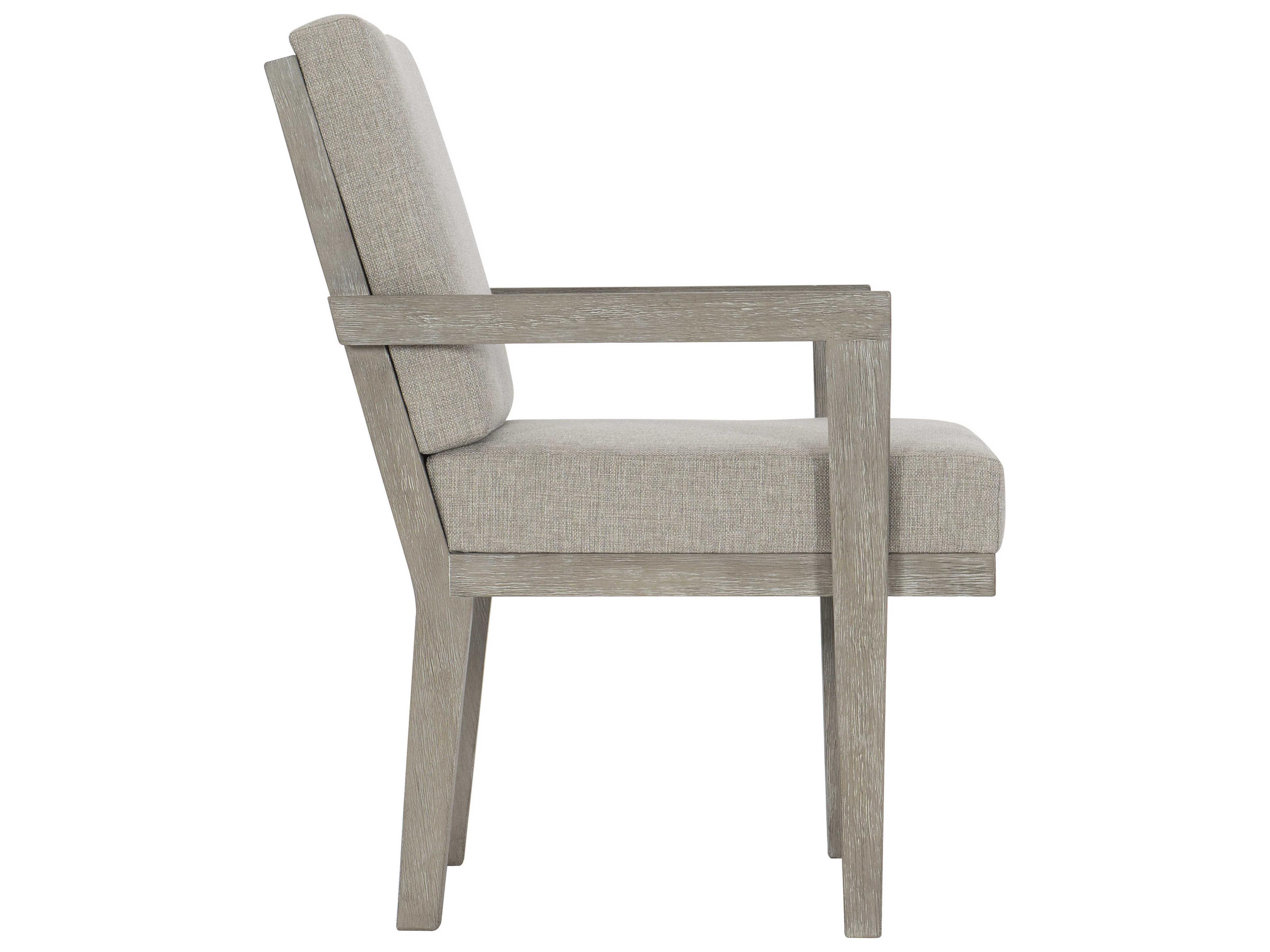 Bernhardt Foundations Fabric Gray Upholstered Arm Dining Chair