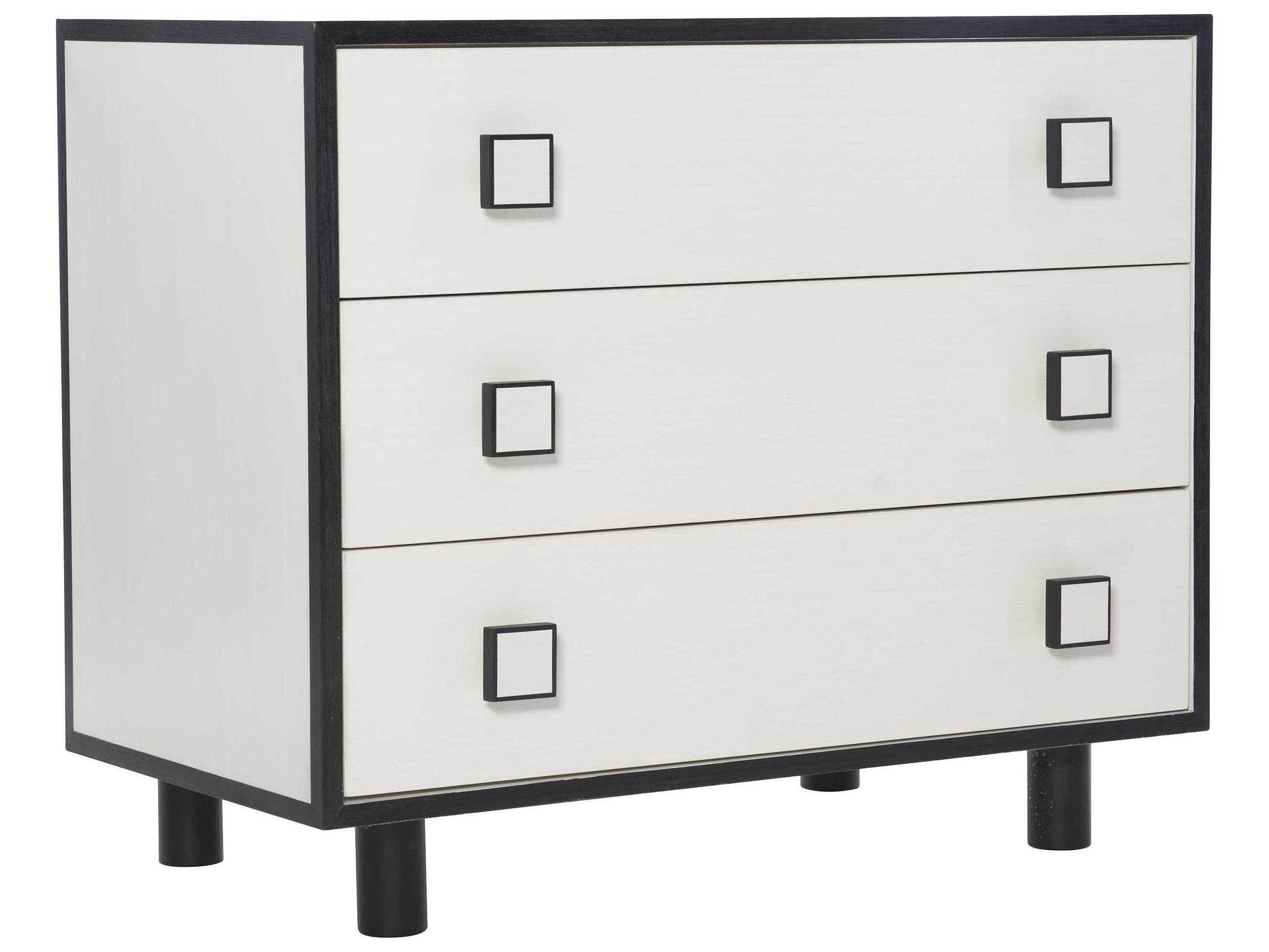 Bernhardt Silhouette 3-Drawers White Nightstand