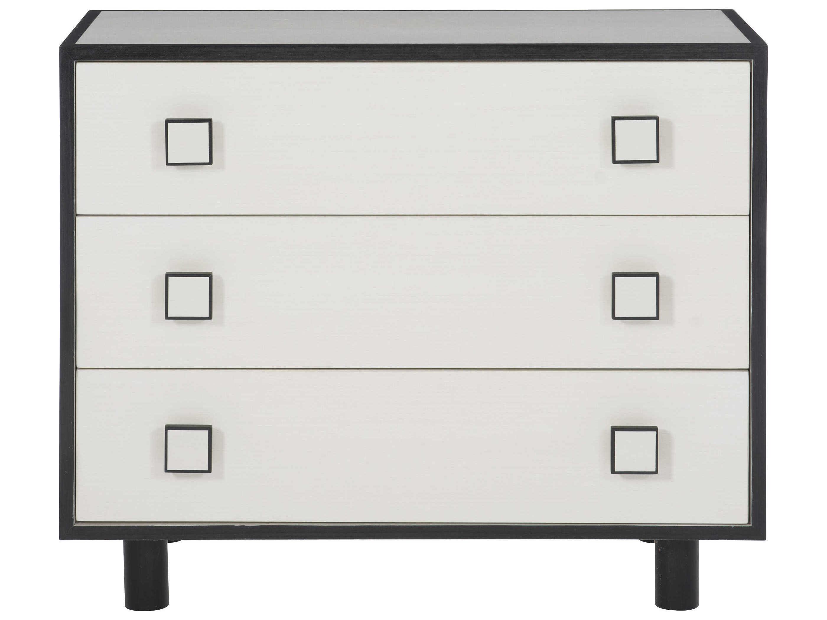 Bernhardt Silhouette 3-Drawers White Nightstand