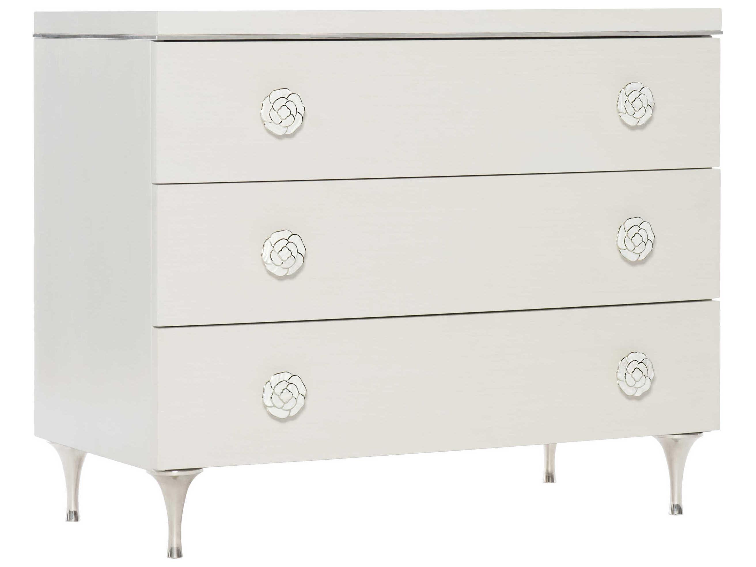 Bernhardt Silhouette 3-Drawers White Nightstand