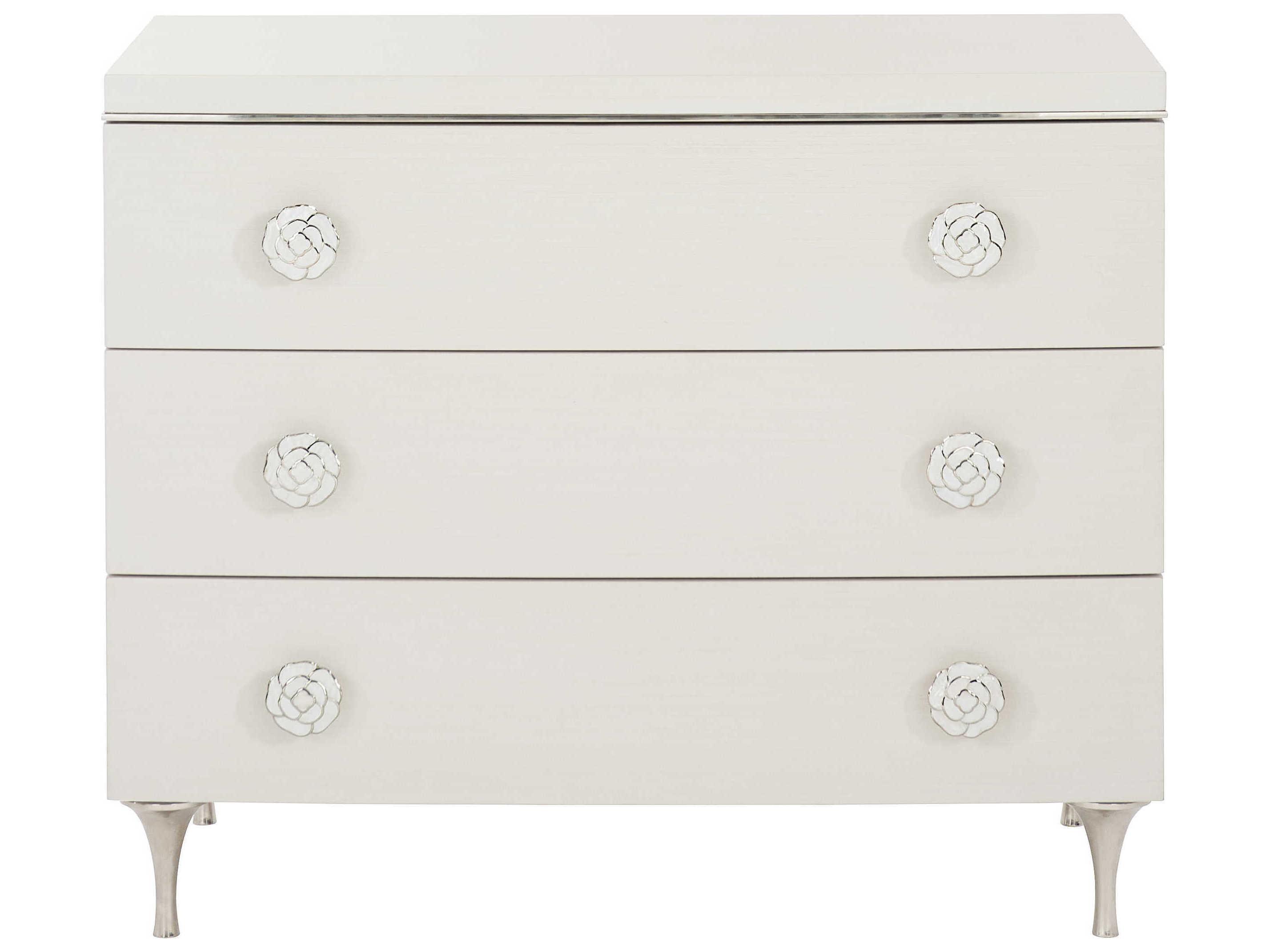 Bernhardt Silhouette 3-Drawers White Nightstand