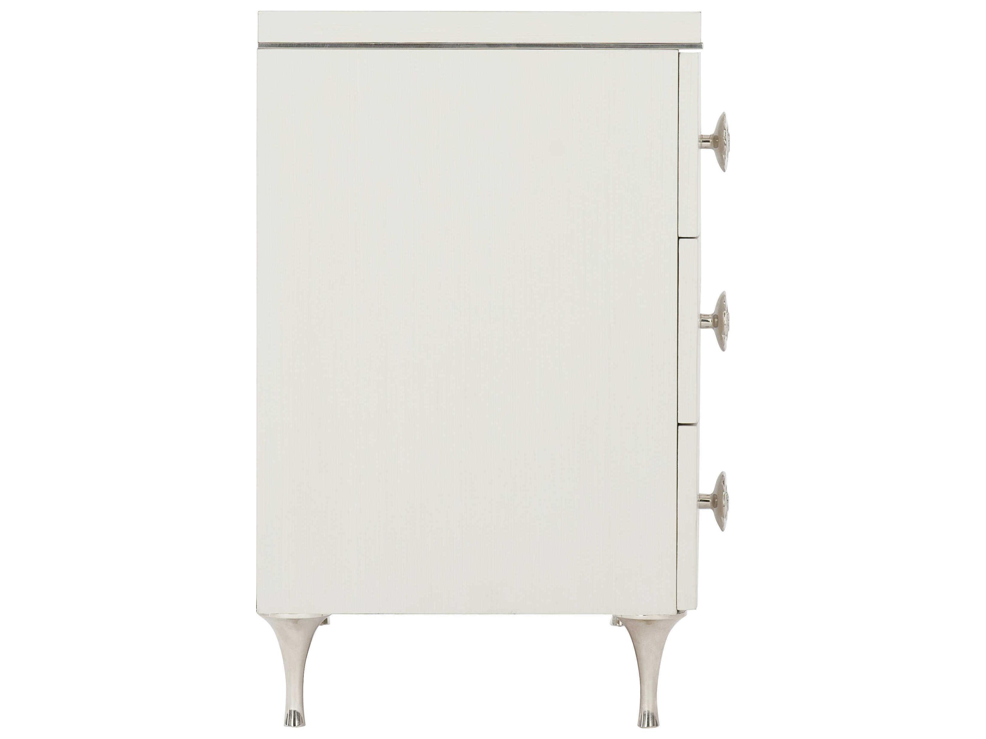 Bernhardt Silhouette 3-Drawers White Nightstand