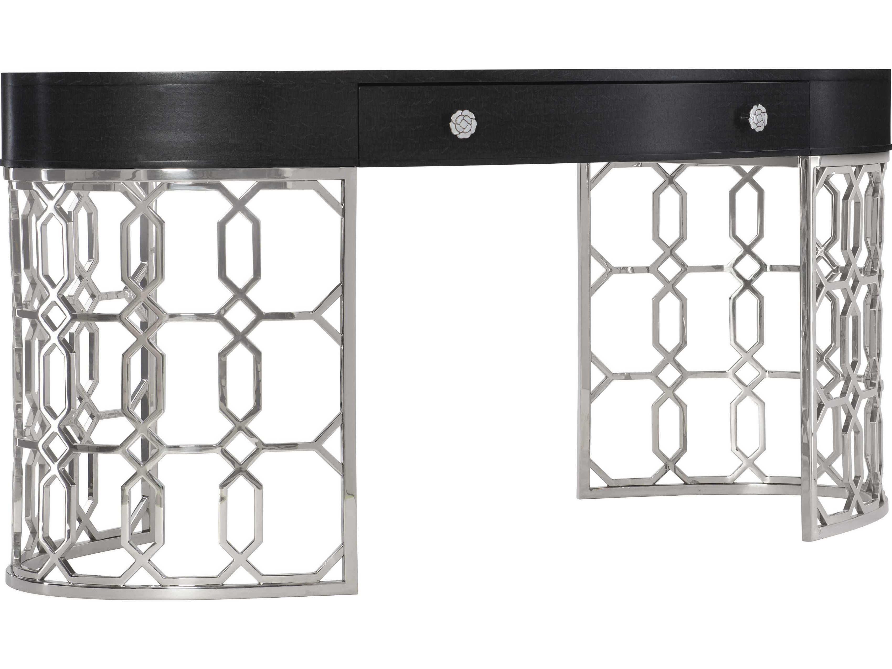 Bernhardt Silhouette Figured Onyx Black Secretary Desk