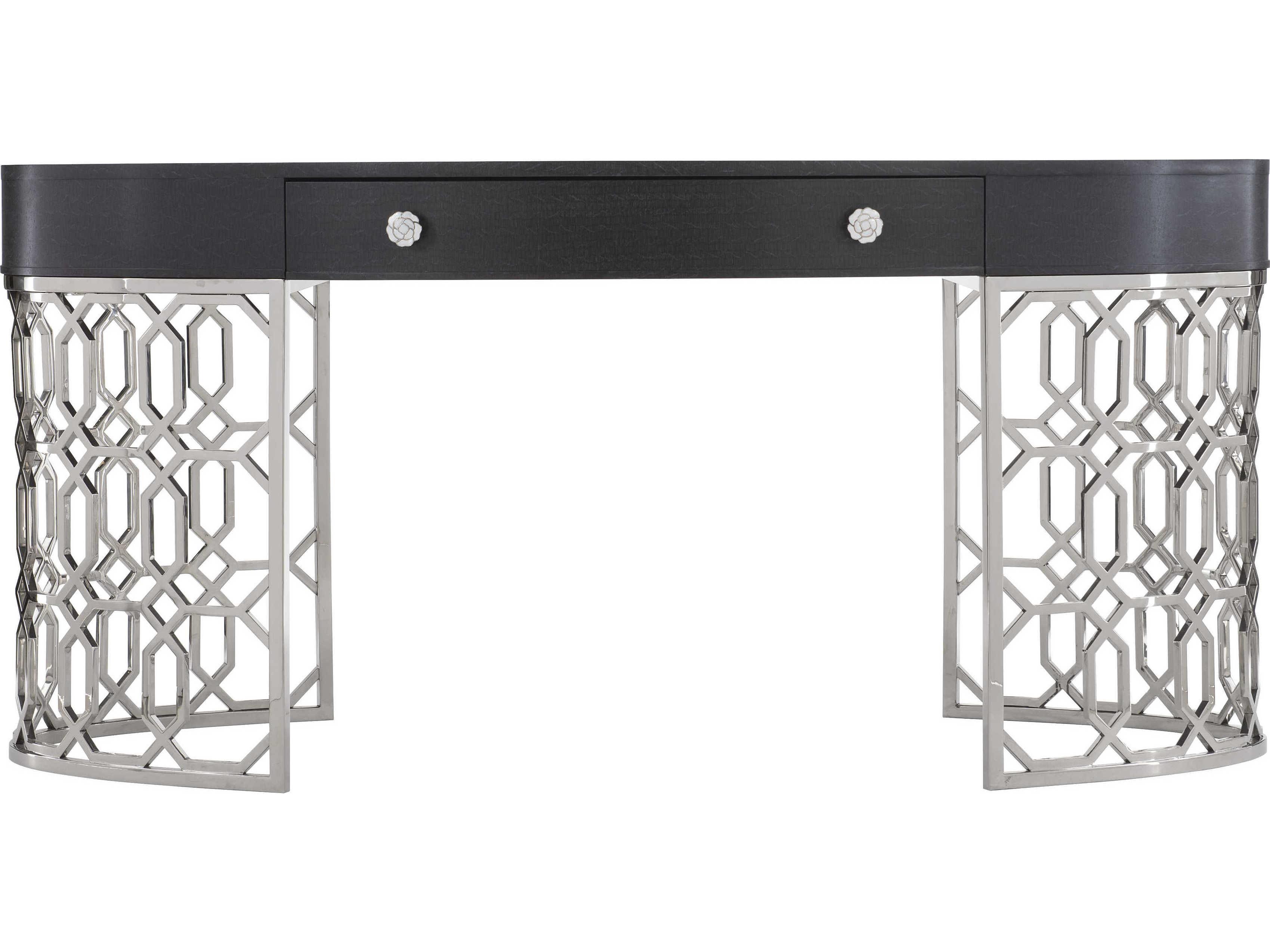 Bernhardt Silhouette Figured Onyx Black Secretary Desk