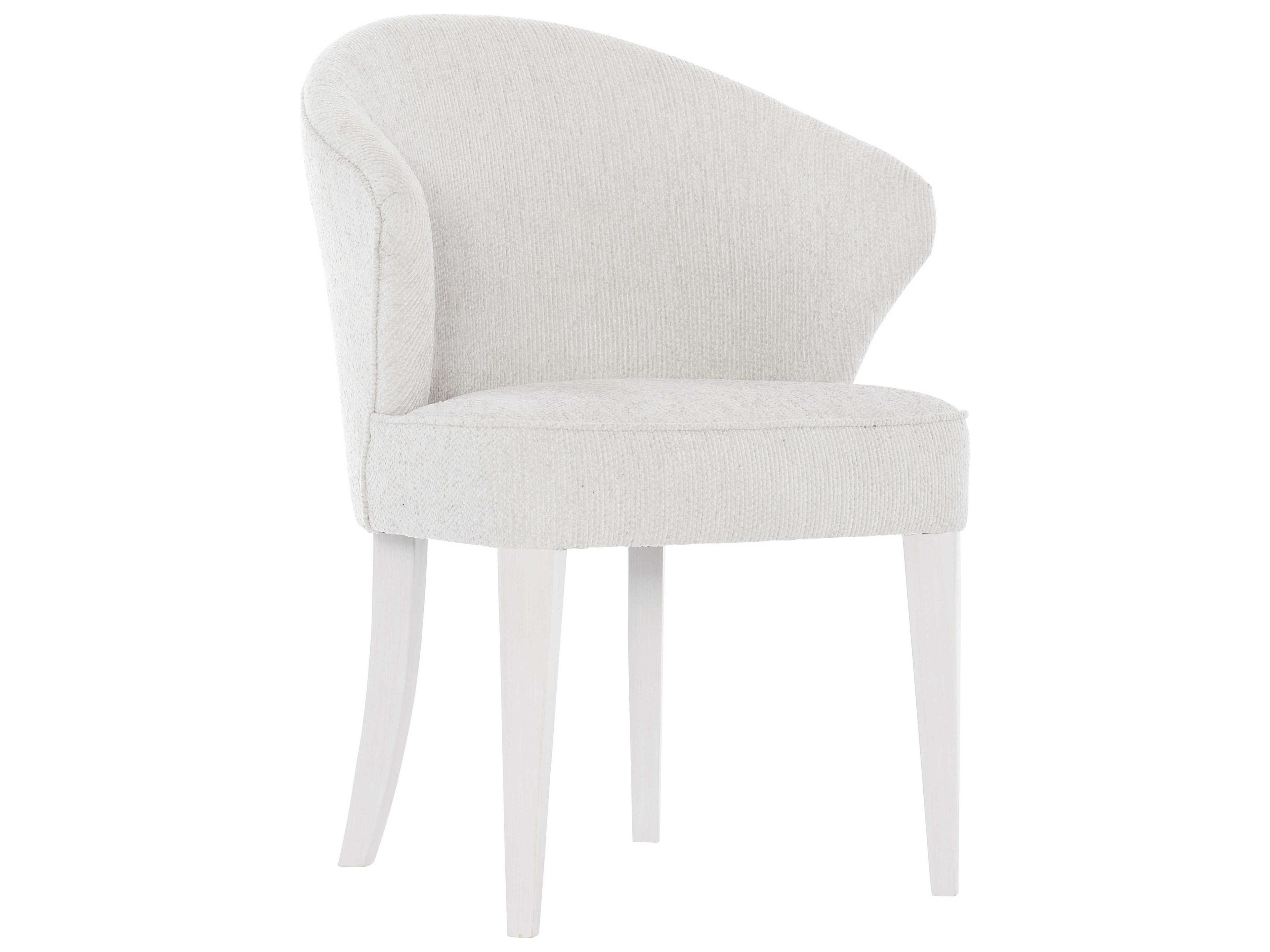 Bernhardt Silhouette White Upholstered Arm Dining Chair