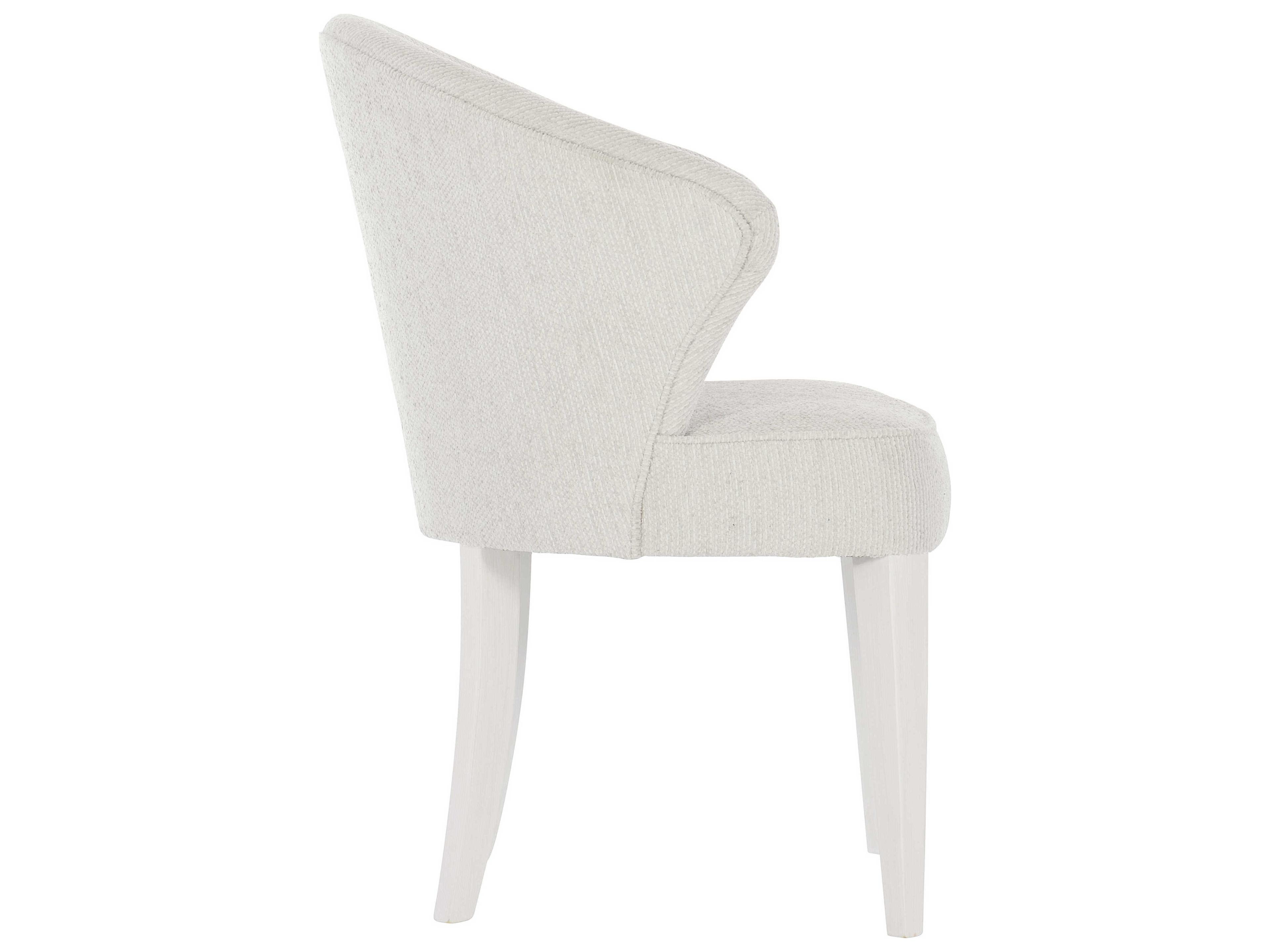 Bernhardt Silhouette White Upholstered Arm Dining Chair