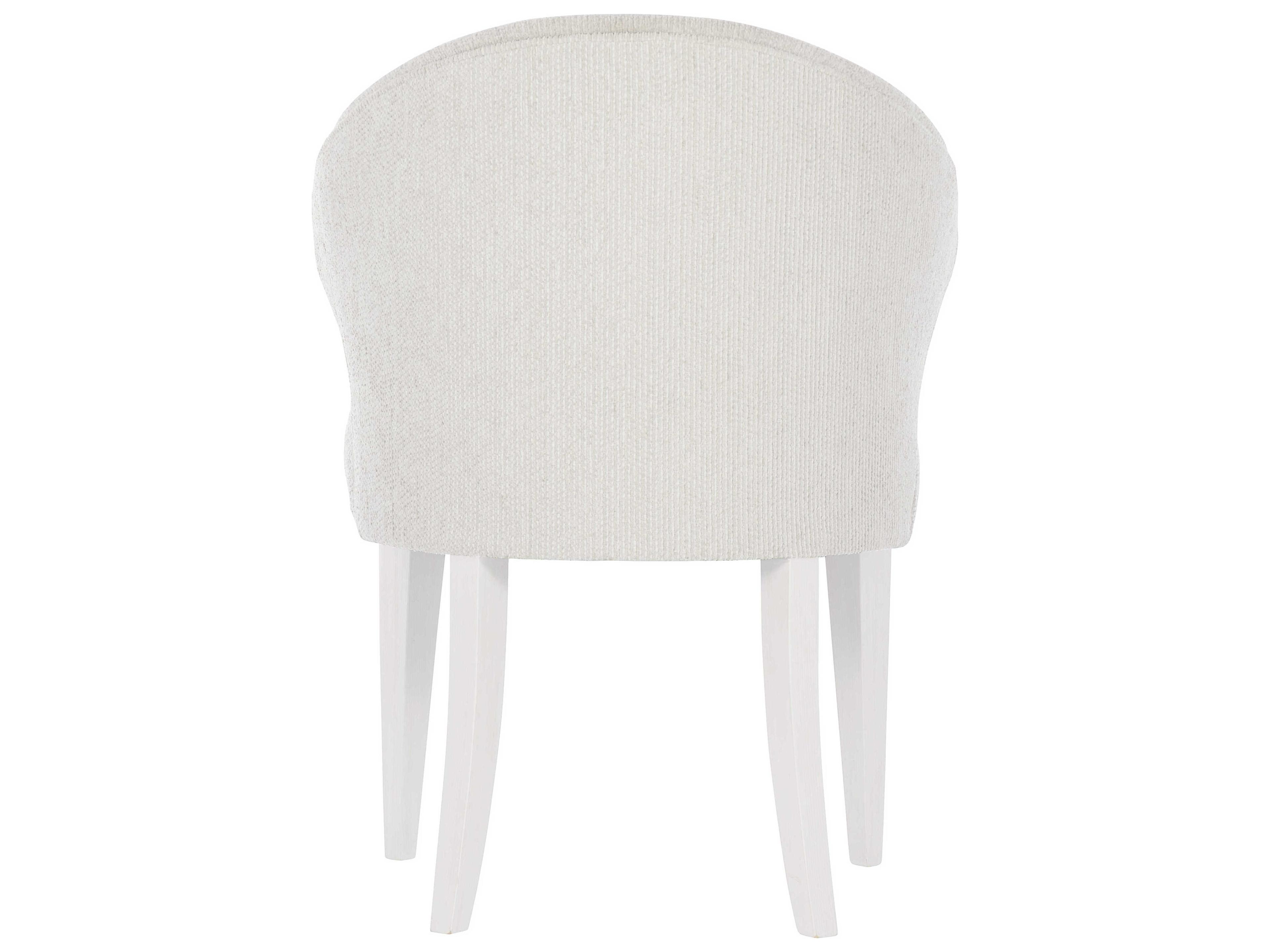 Bernhardt Silhouette White Upholstered Arm Dining Chair