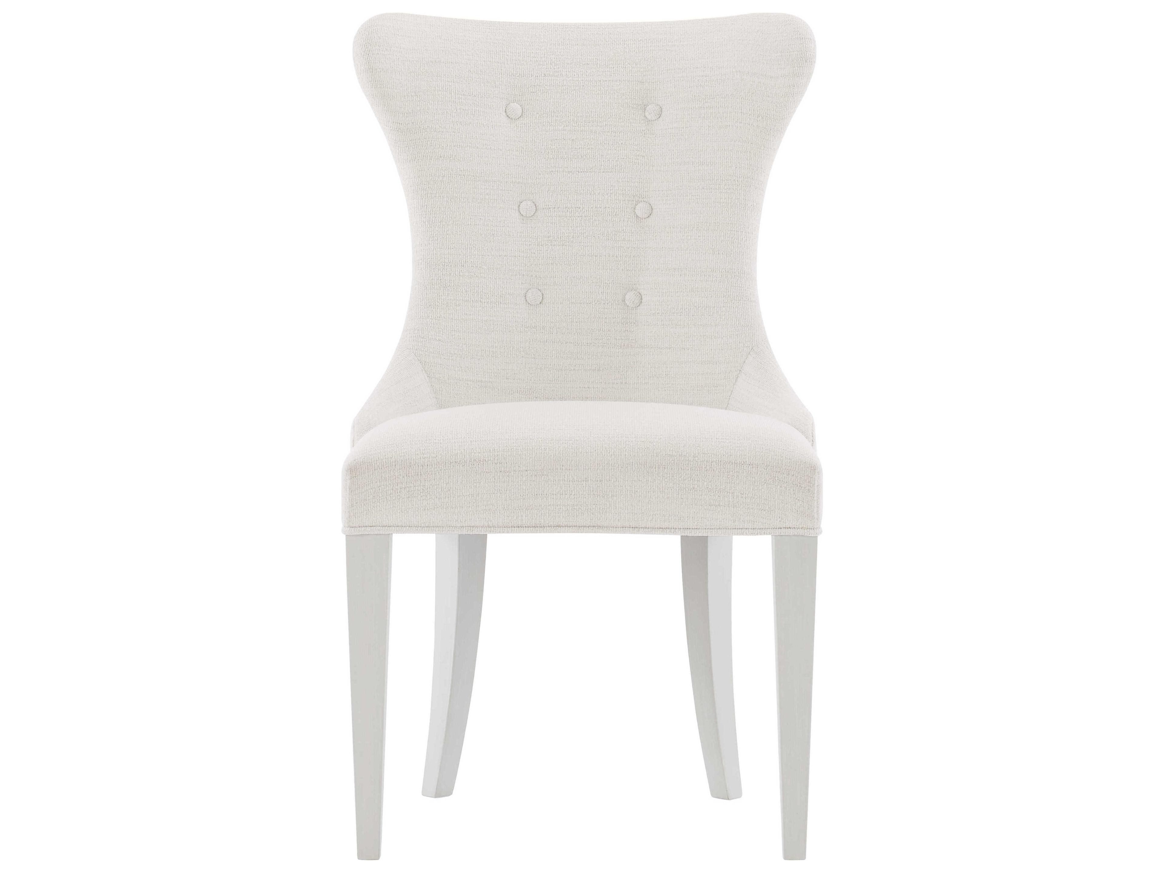 Bernhardt Silhouette White Upholstered Side Dining Chair
