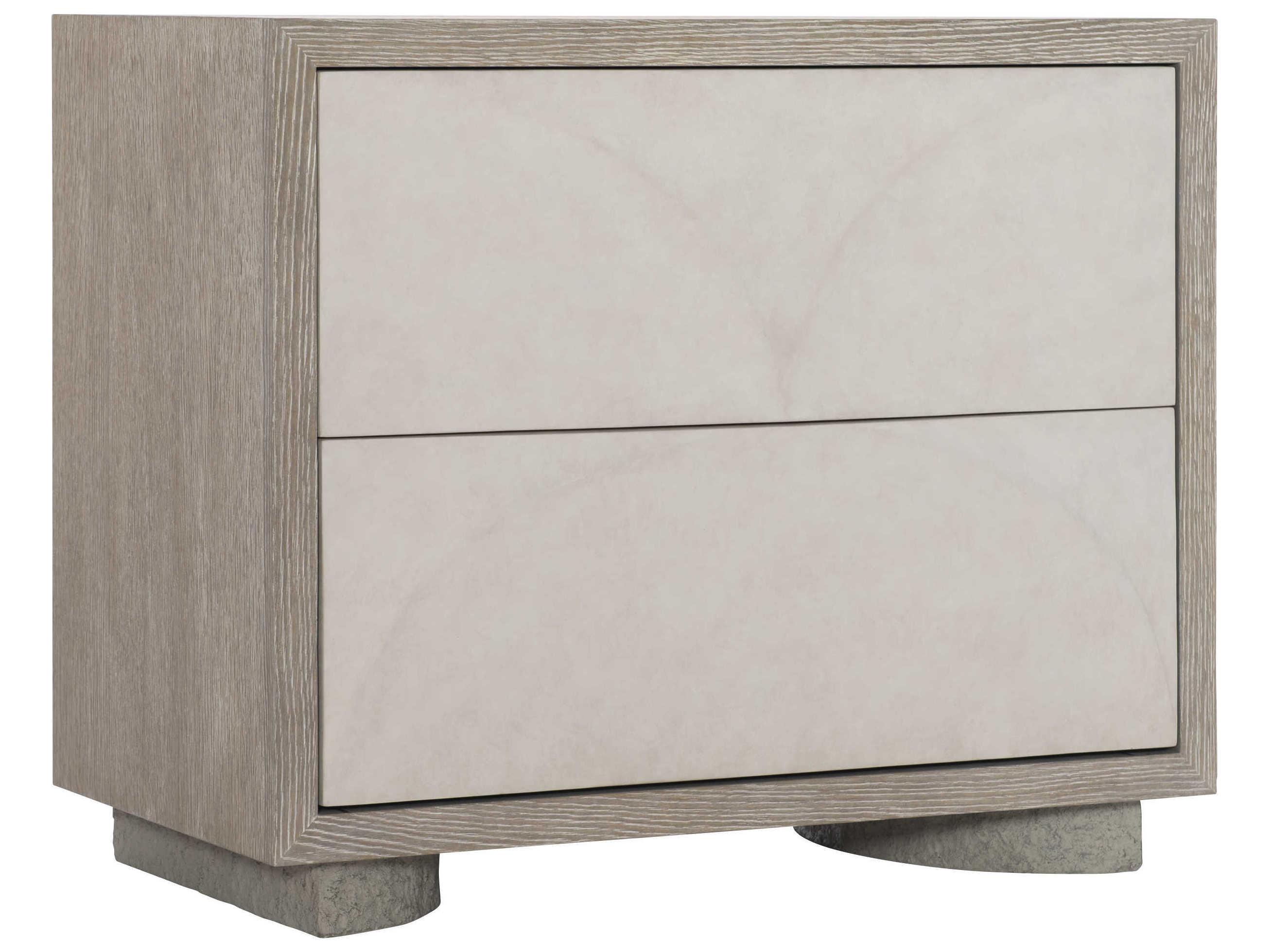 Bernhardt Interiors Lunula 2-Drawers Beige Oak Wood Nightstand