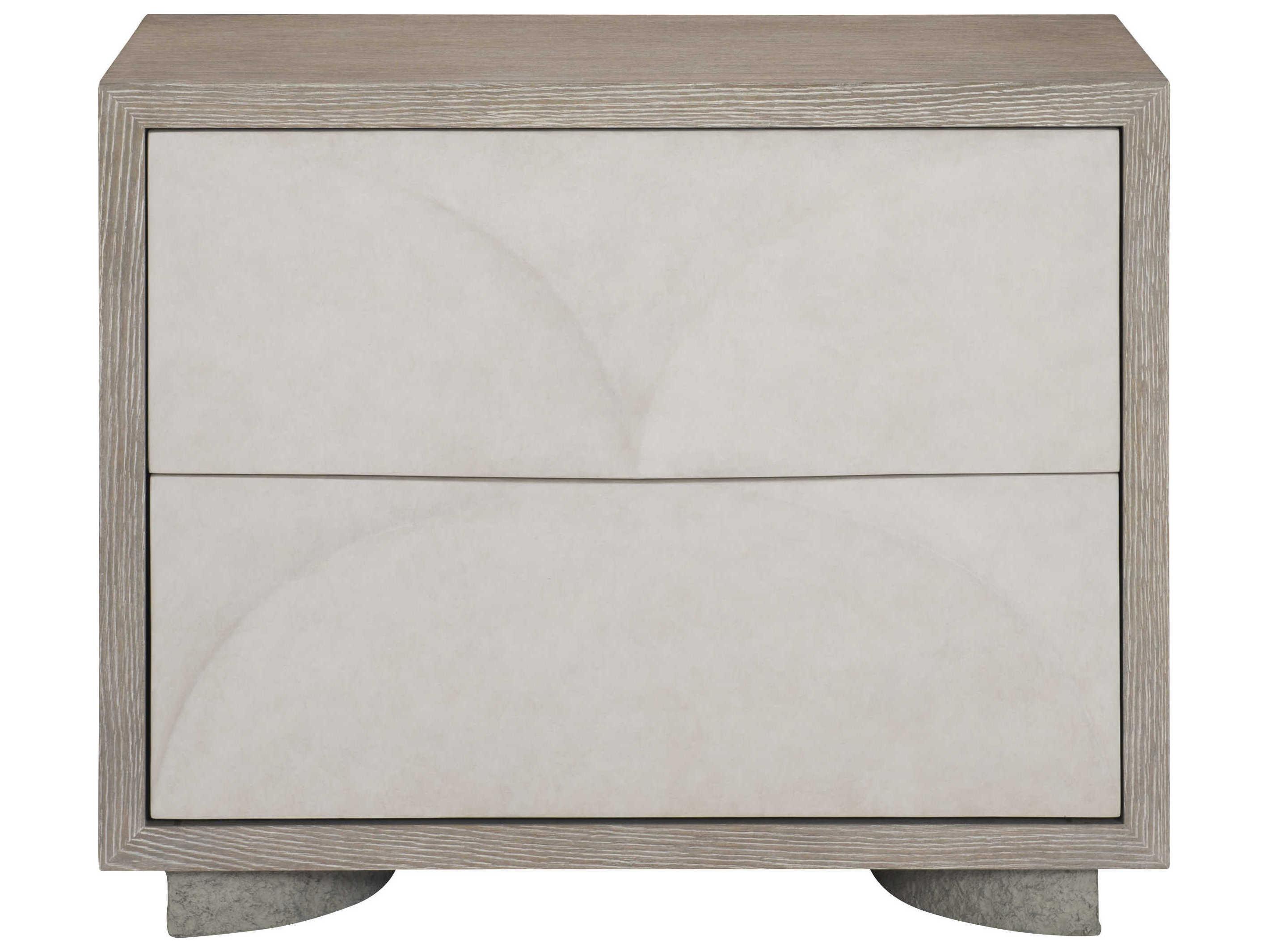 Bernhardt Interiors Lunula 2-Drawers Beige Oak Wood Nightstand