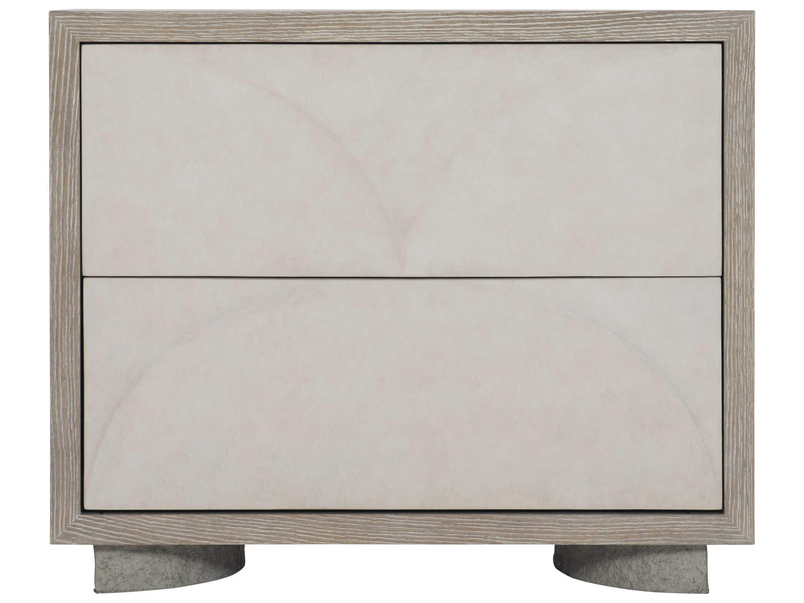 Bernhardt Interiors Lunula 2-Drawers Beige Oak Wood Nightstand