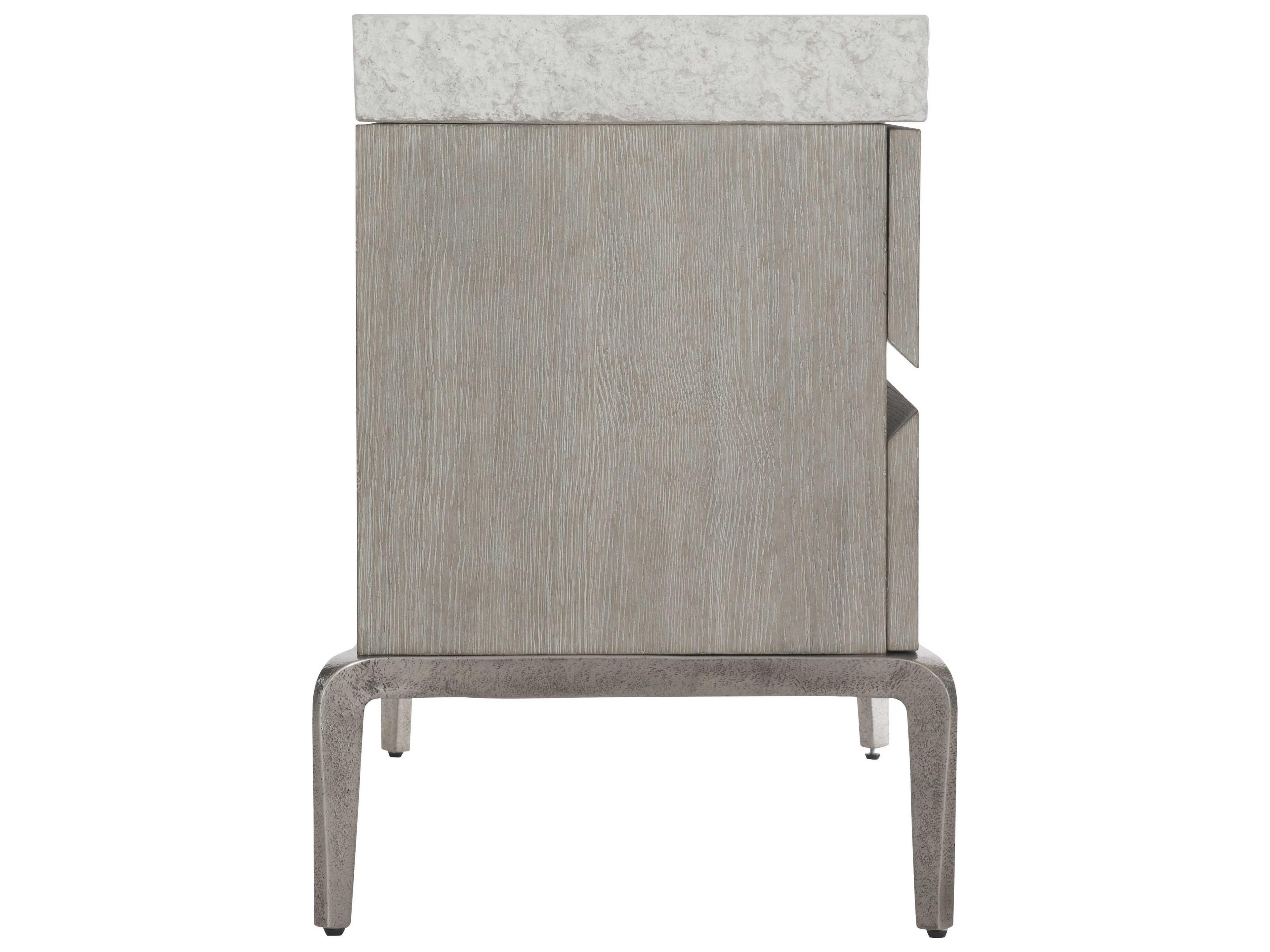 Bernhardt Interiors Ritter 2-Drawers Gray Oak Wood Nightstand