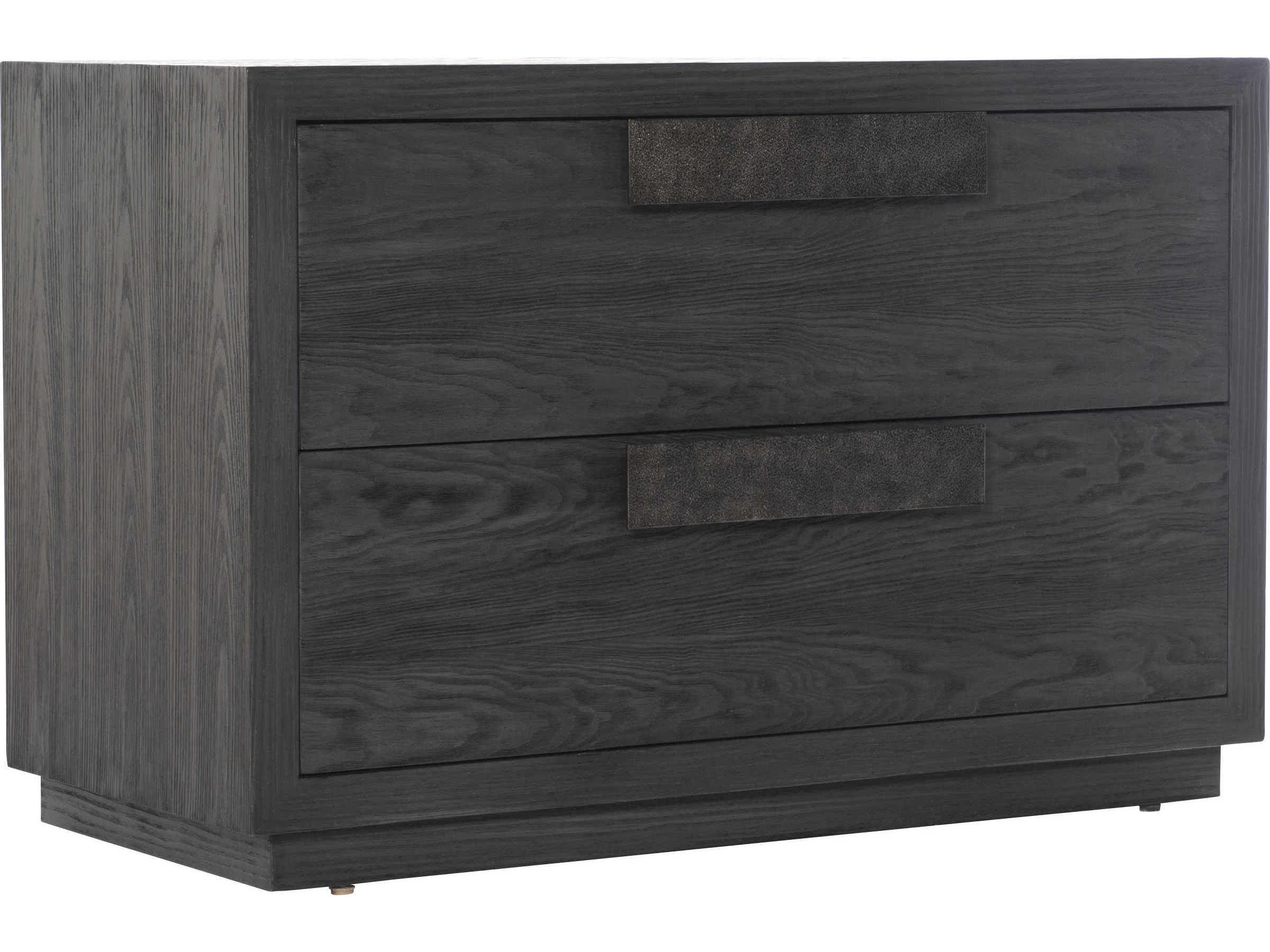 Bernhardt Interiors Keali 2-Drawers Ebony Oak Wood Nightstand