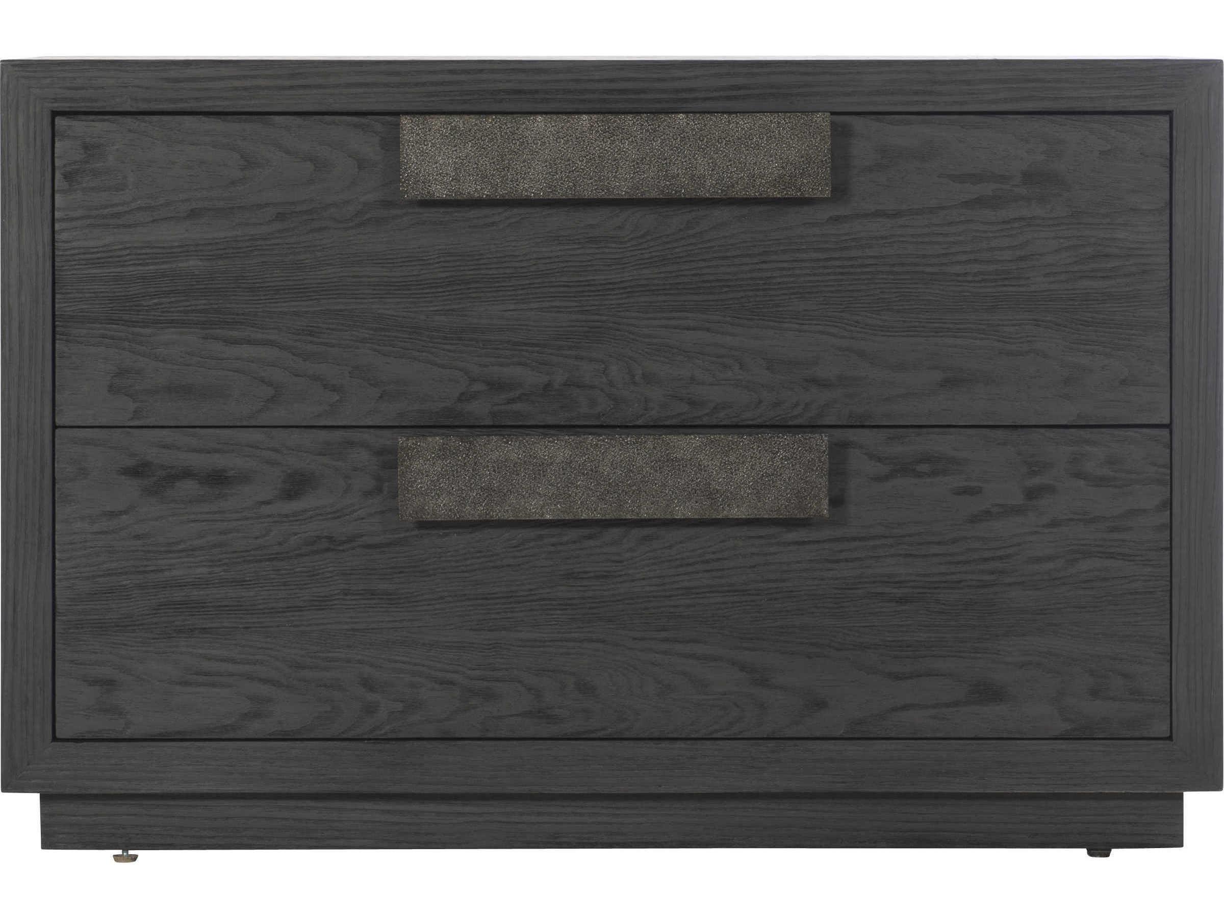 Bernhardt Interiors Keali 2-Drawers Ebony Oak Wood Nightstand