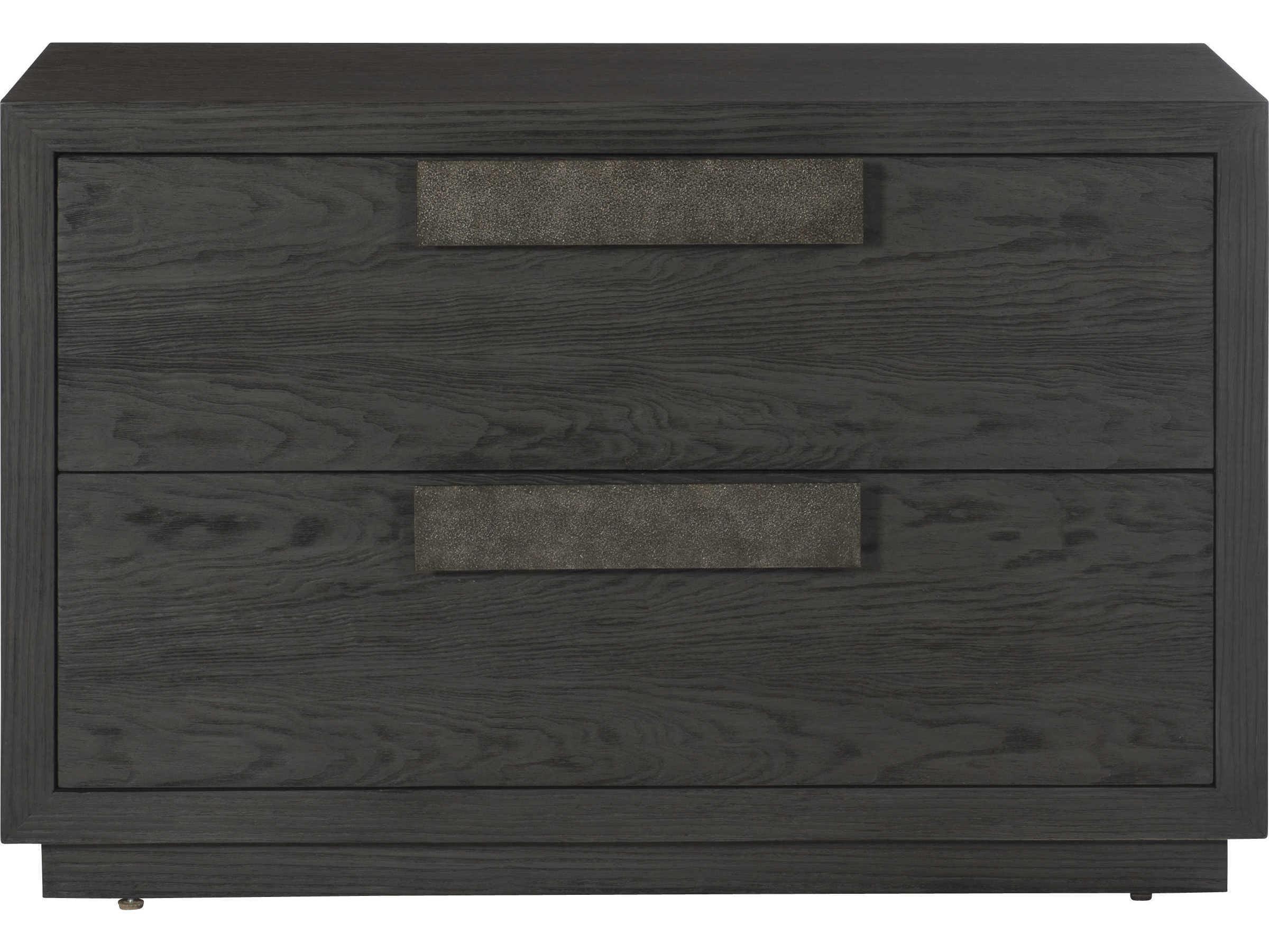 Bernhardt Interiors Keali 2-Drawers Ebony Oak Wood Nightstand