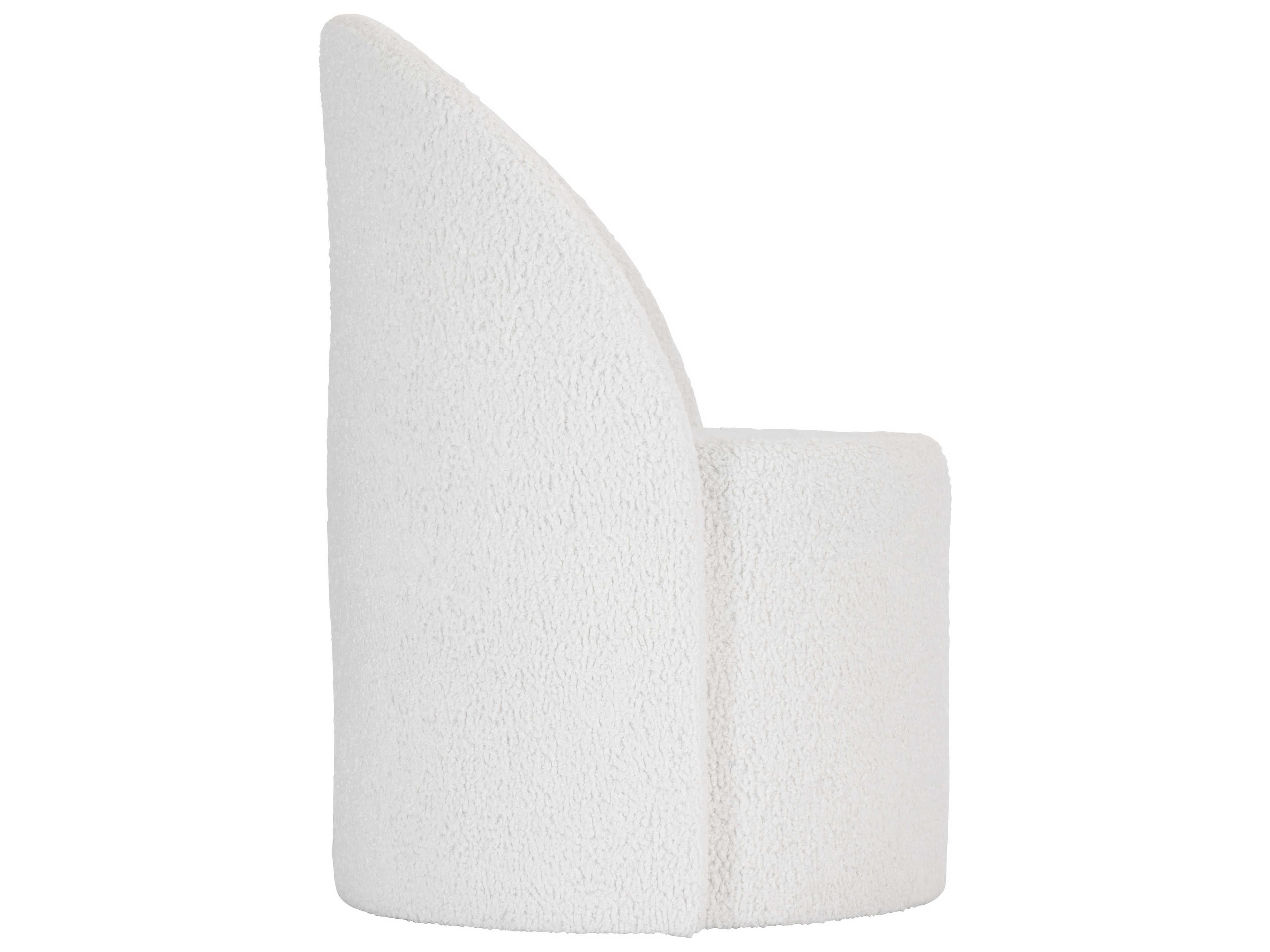 Bernhardt Solaria Oak Wood White Upholstered Arm Dining Chair