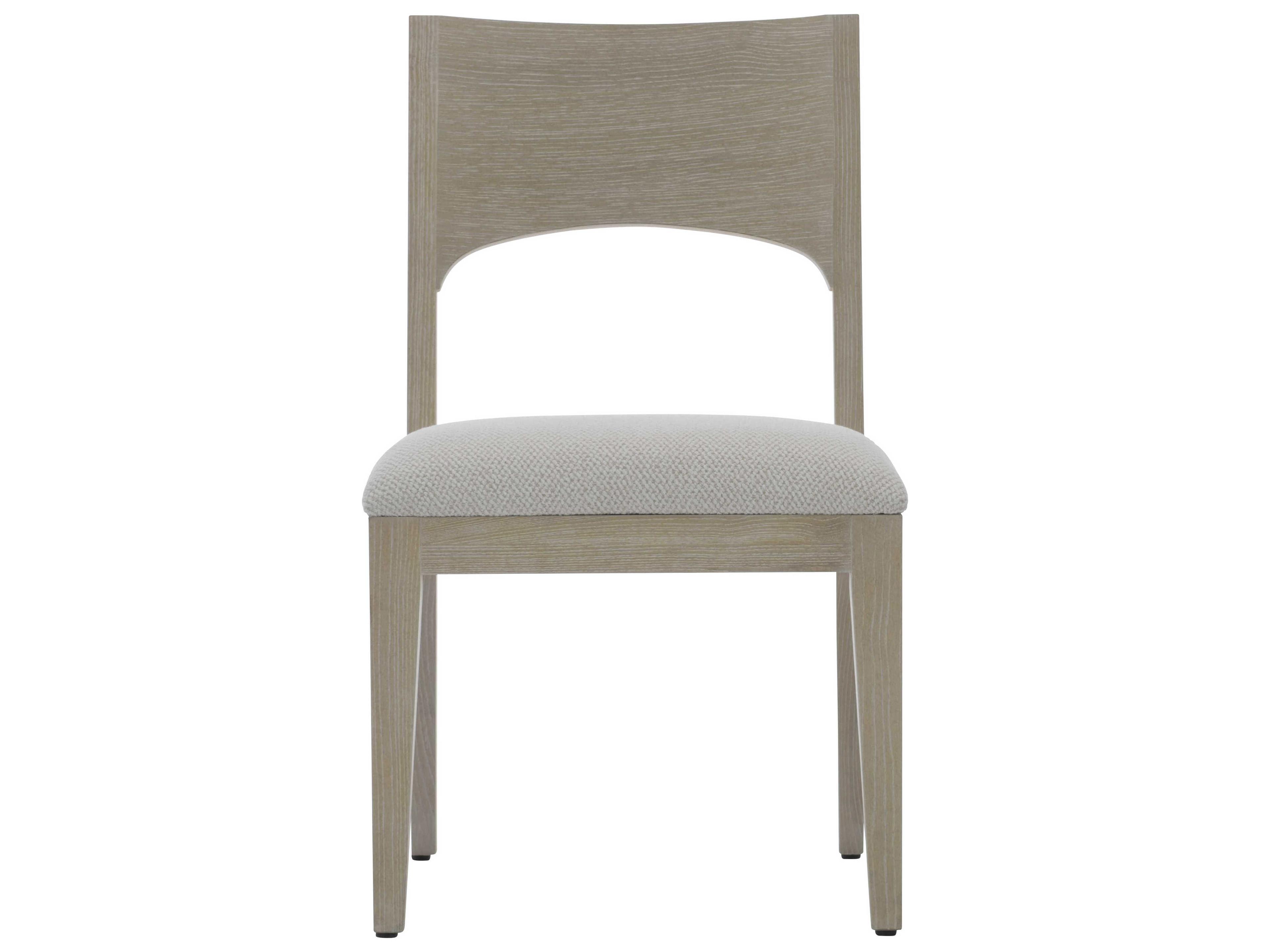 Bernhardt Solaria Oak Wood Beige Upholstered Side Dining Chair