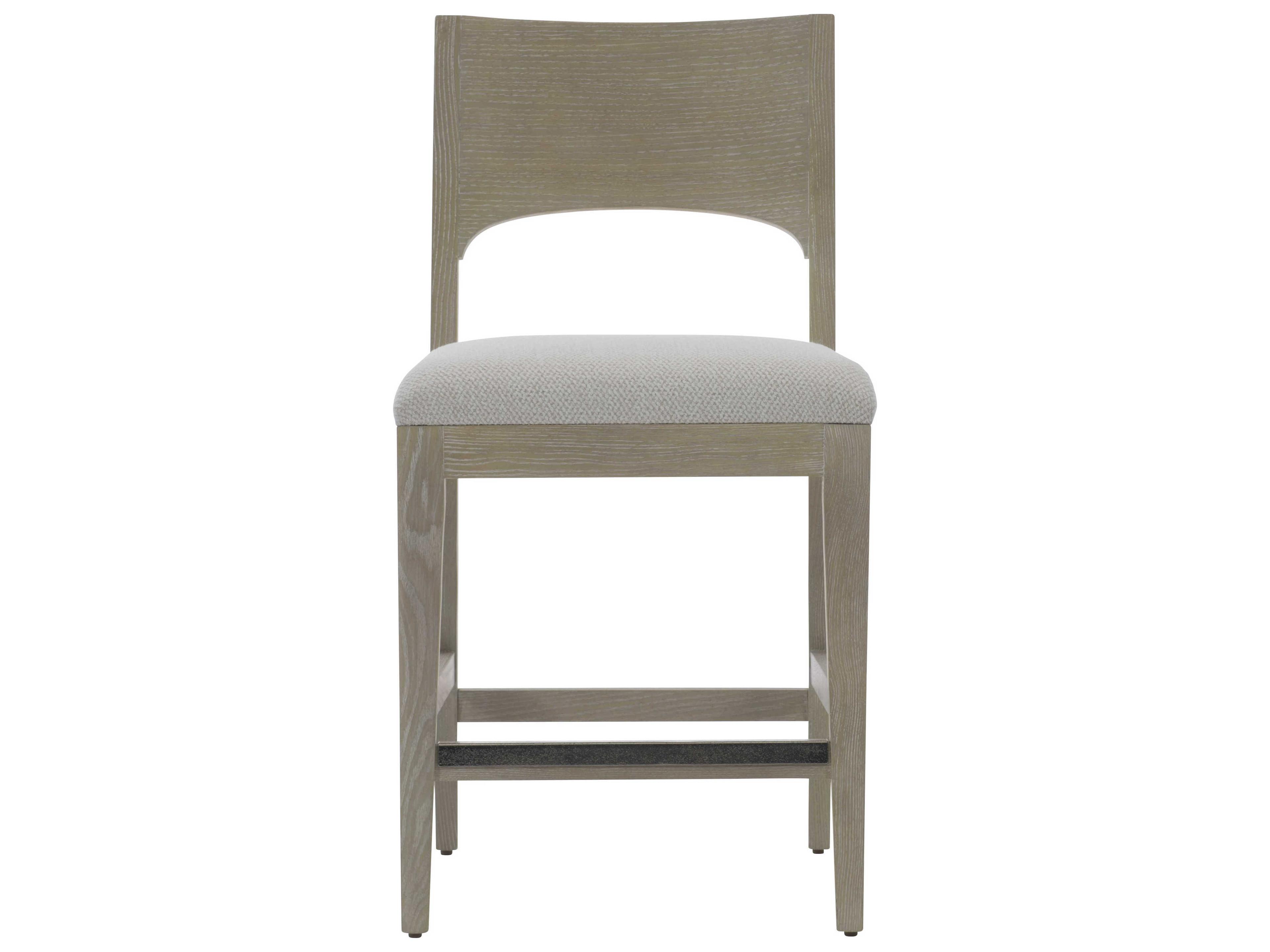 Bernhardt Solaria Upholstered Oak Wood Counter Stool