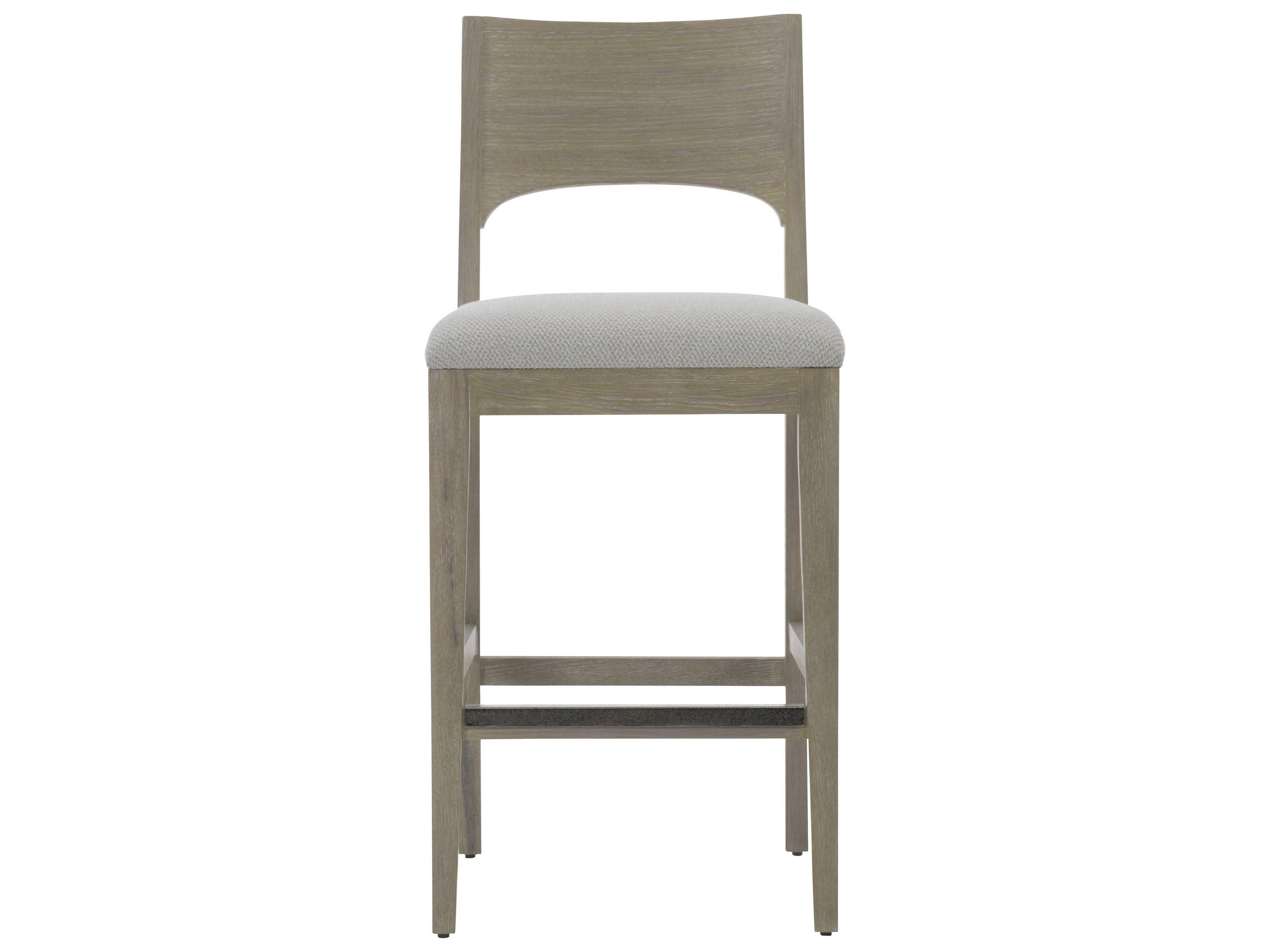 Bernhardt Solaria Upholstered Oak Wood Bar Stool