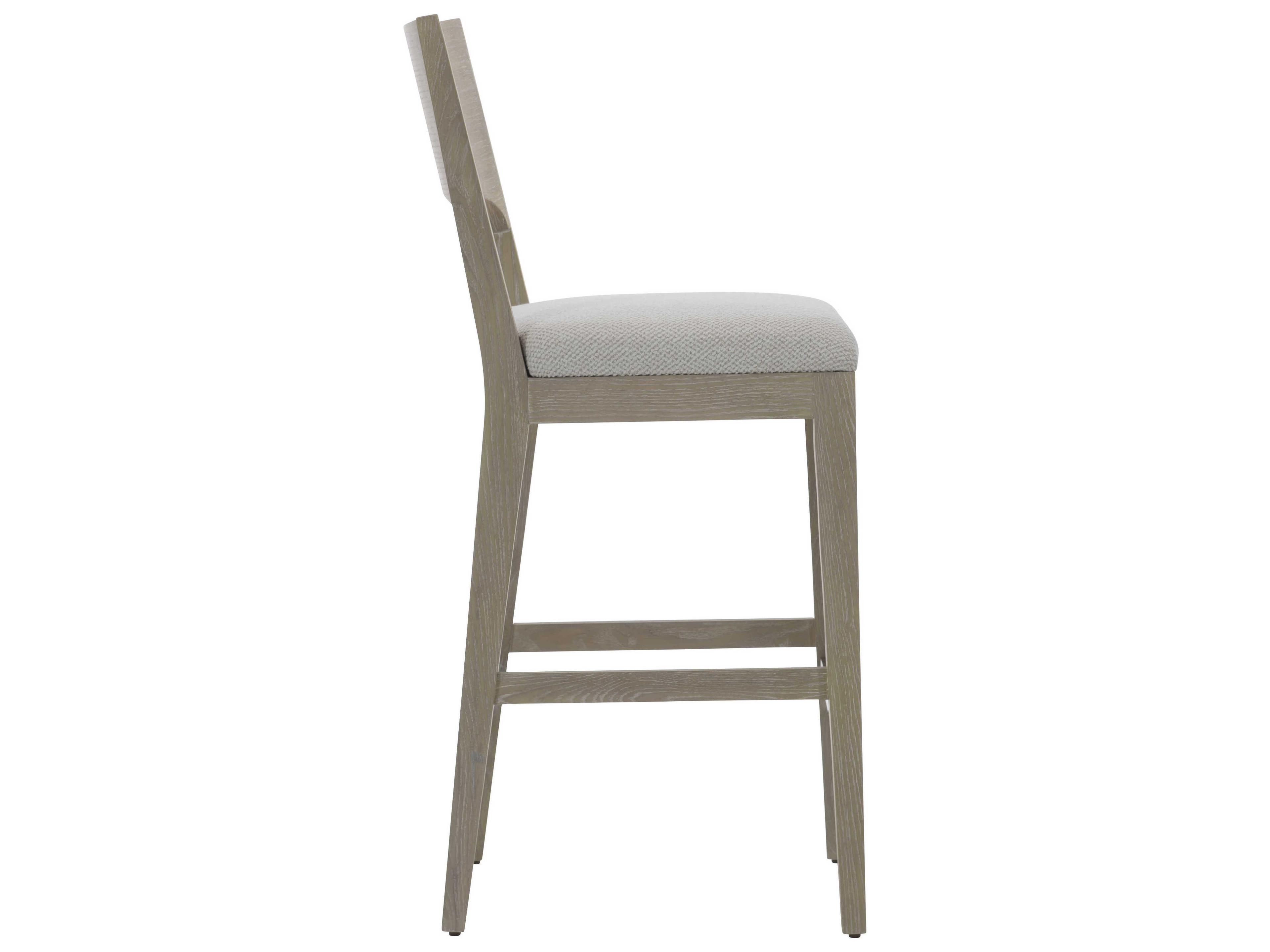 Bernhardt Solaria Upholstered Oak Wood Bar Stool
