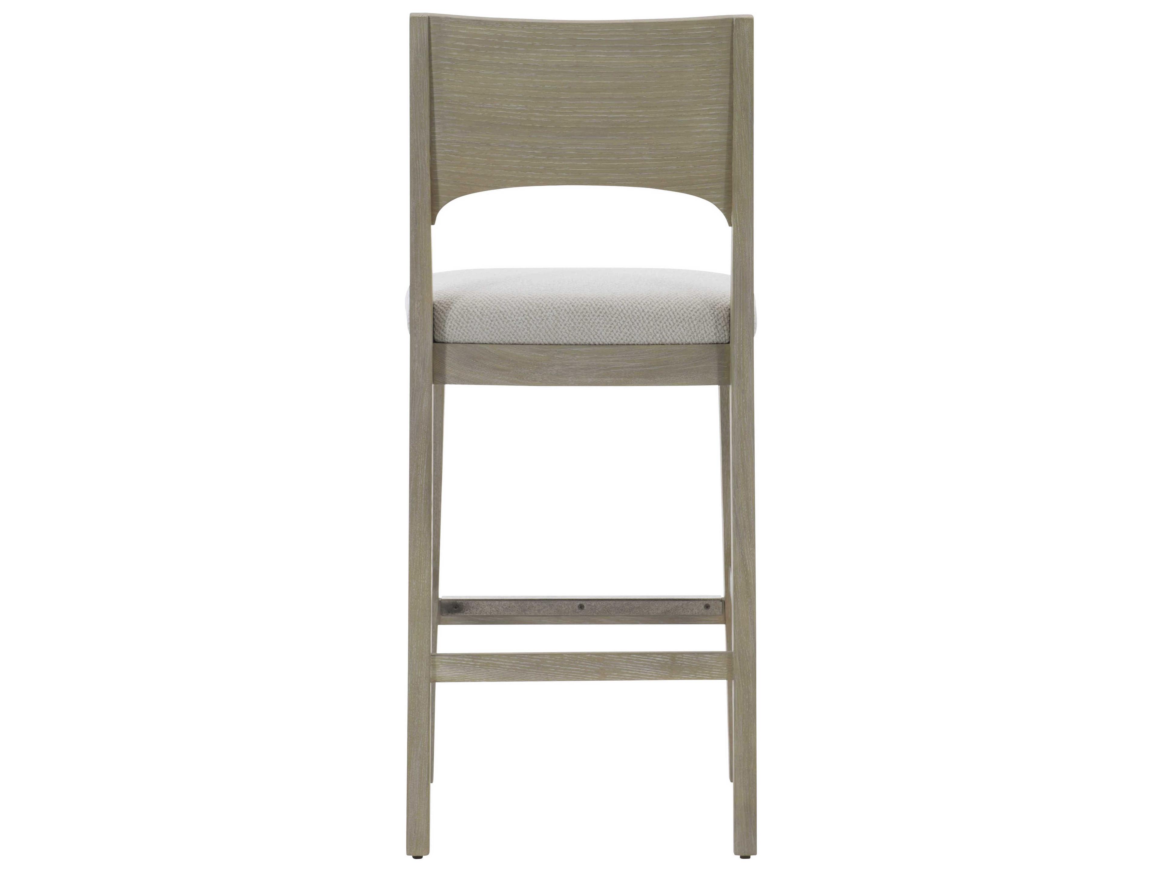 Bernhardt Solaria Upholstered Oak Wood Bar Stool