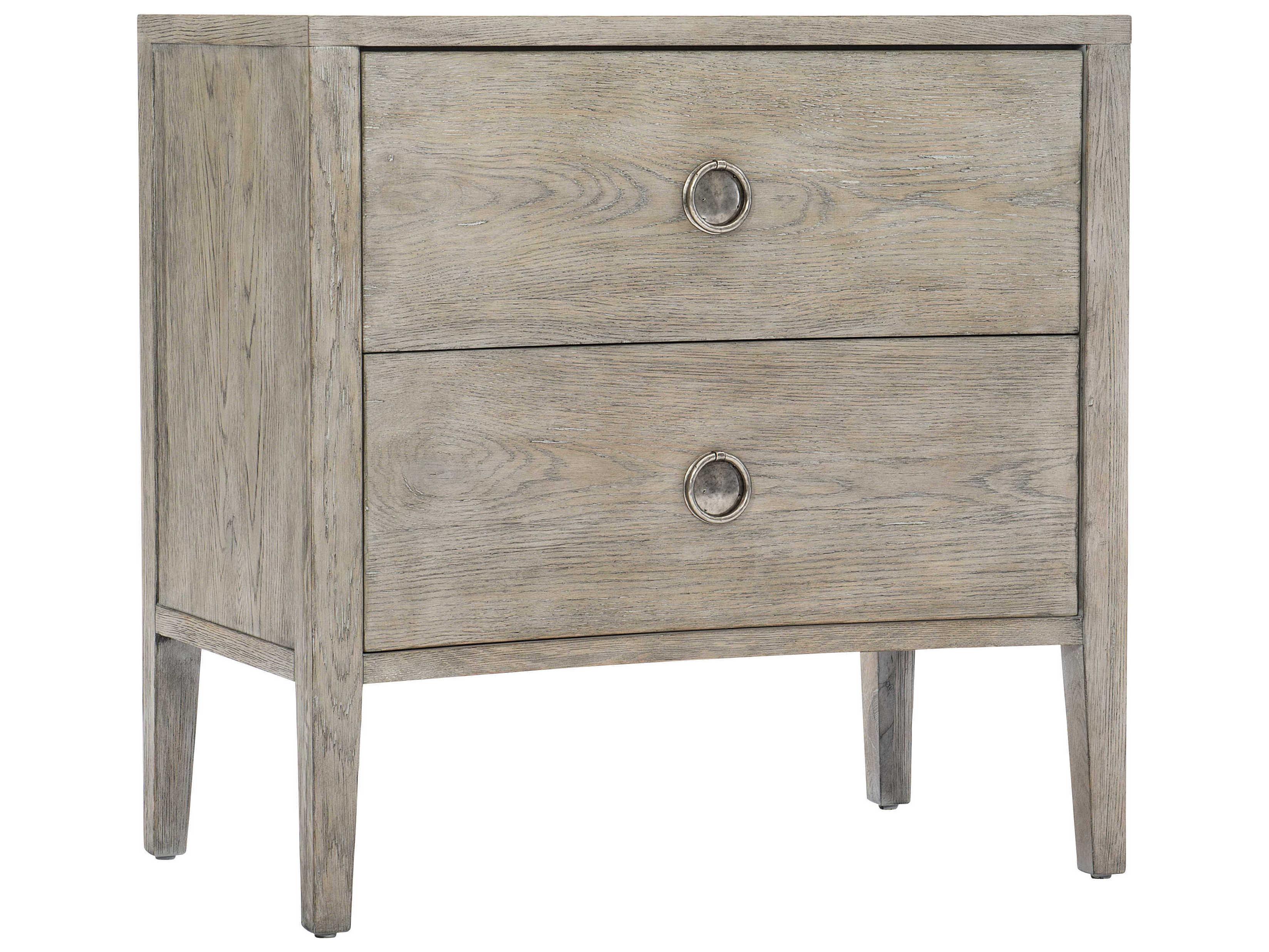 Bernhardt Albion 2-Drawers Gray Oak Wood Nightstand