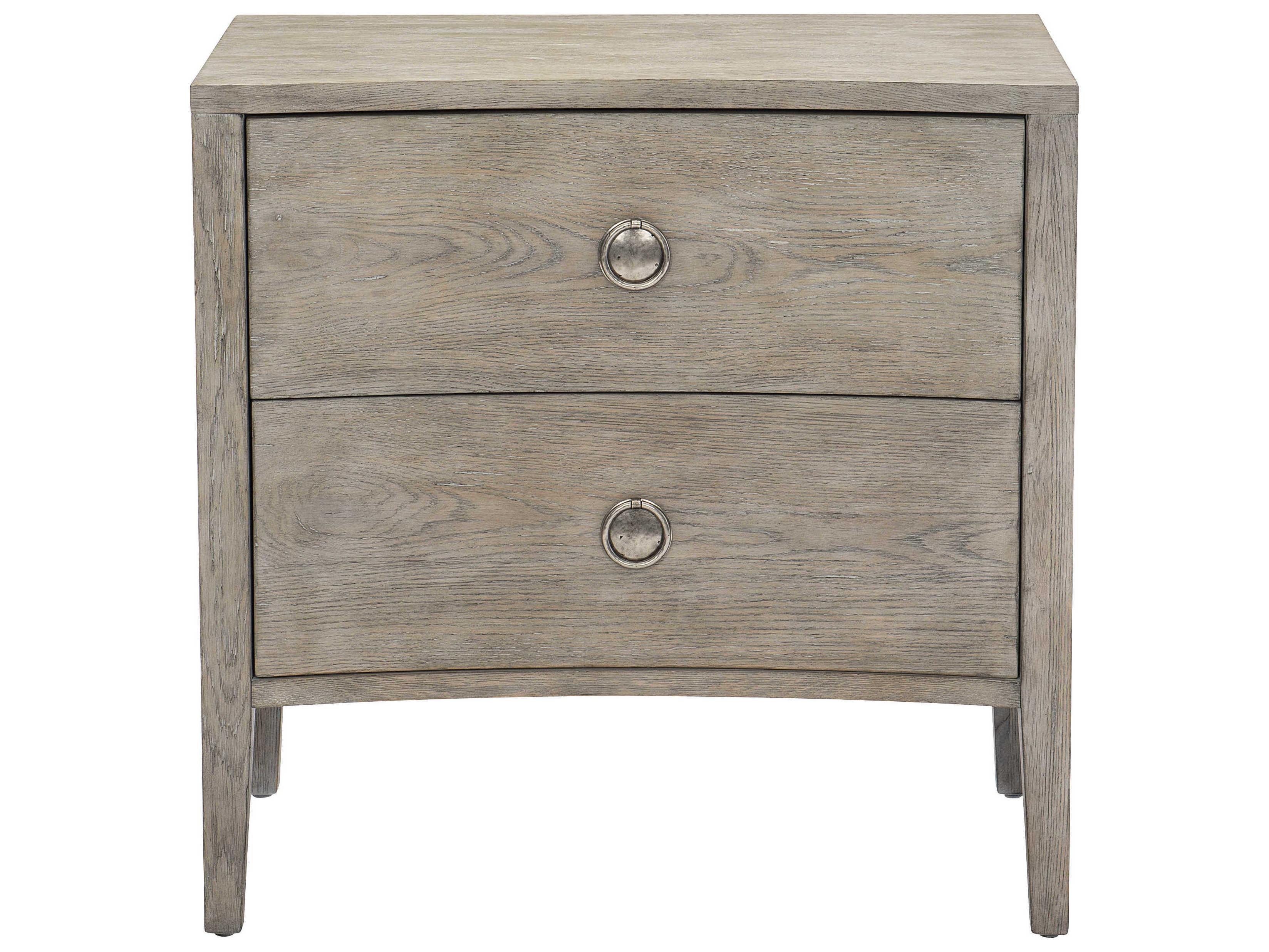 Bernhardt Albion 2-Drawers Gray Oak Wood Nightstand