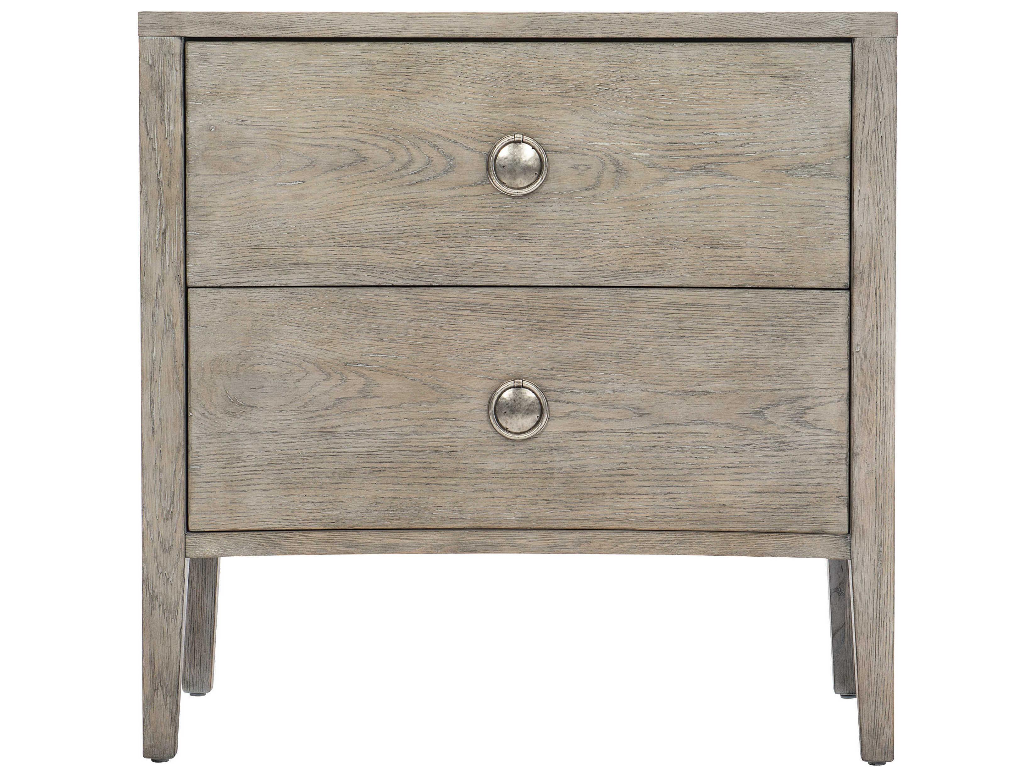 Bernhardt Albion 2-Drawers Gray Oak Wood Nightstand