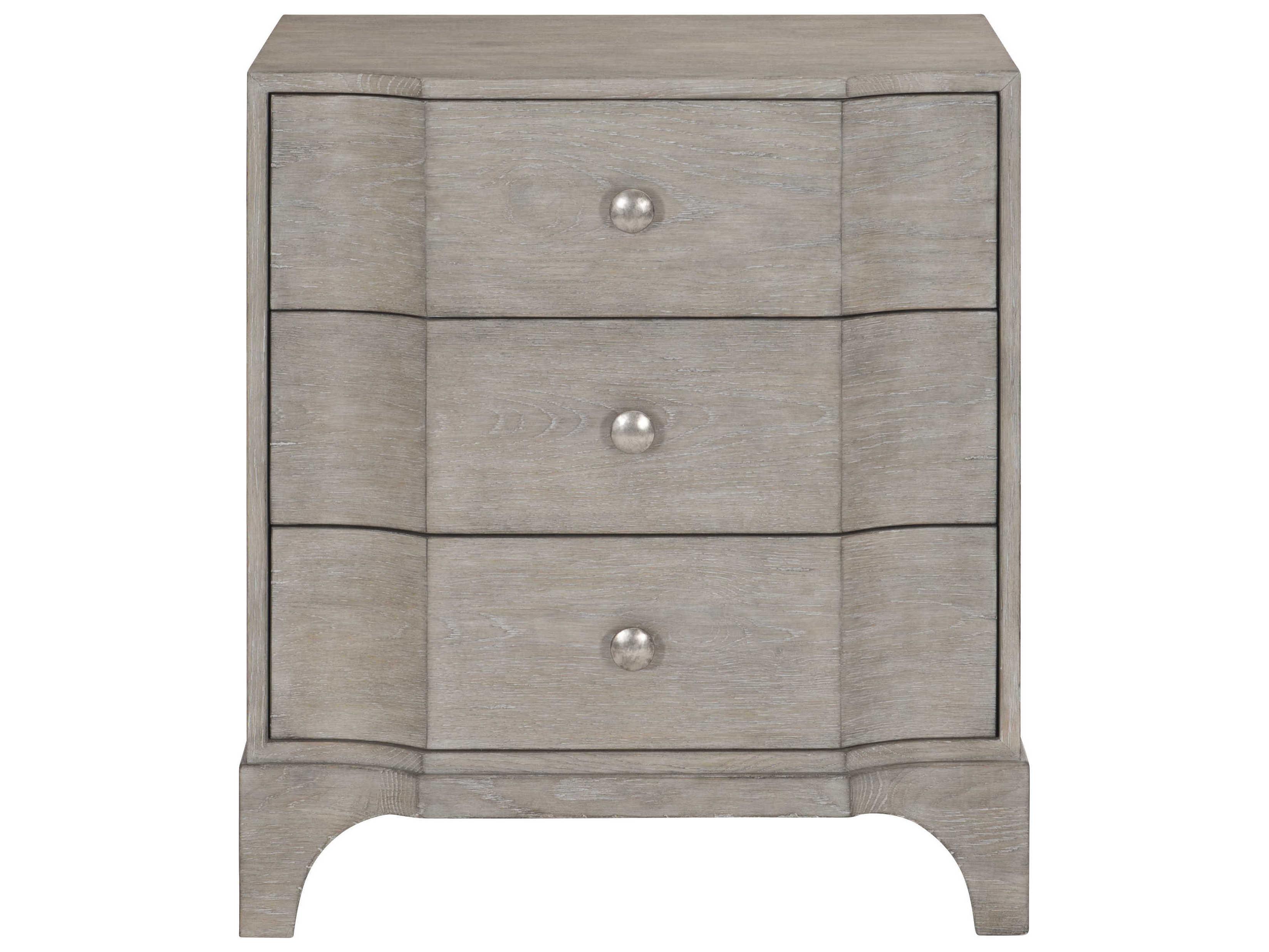 Bernhardt Albion 3-Drawers Gray Oak Wood Nightstand