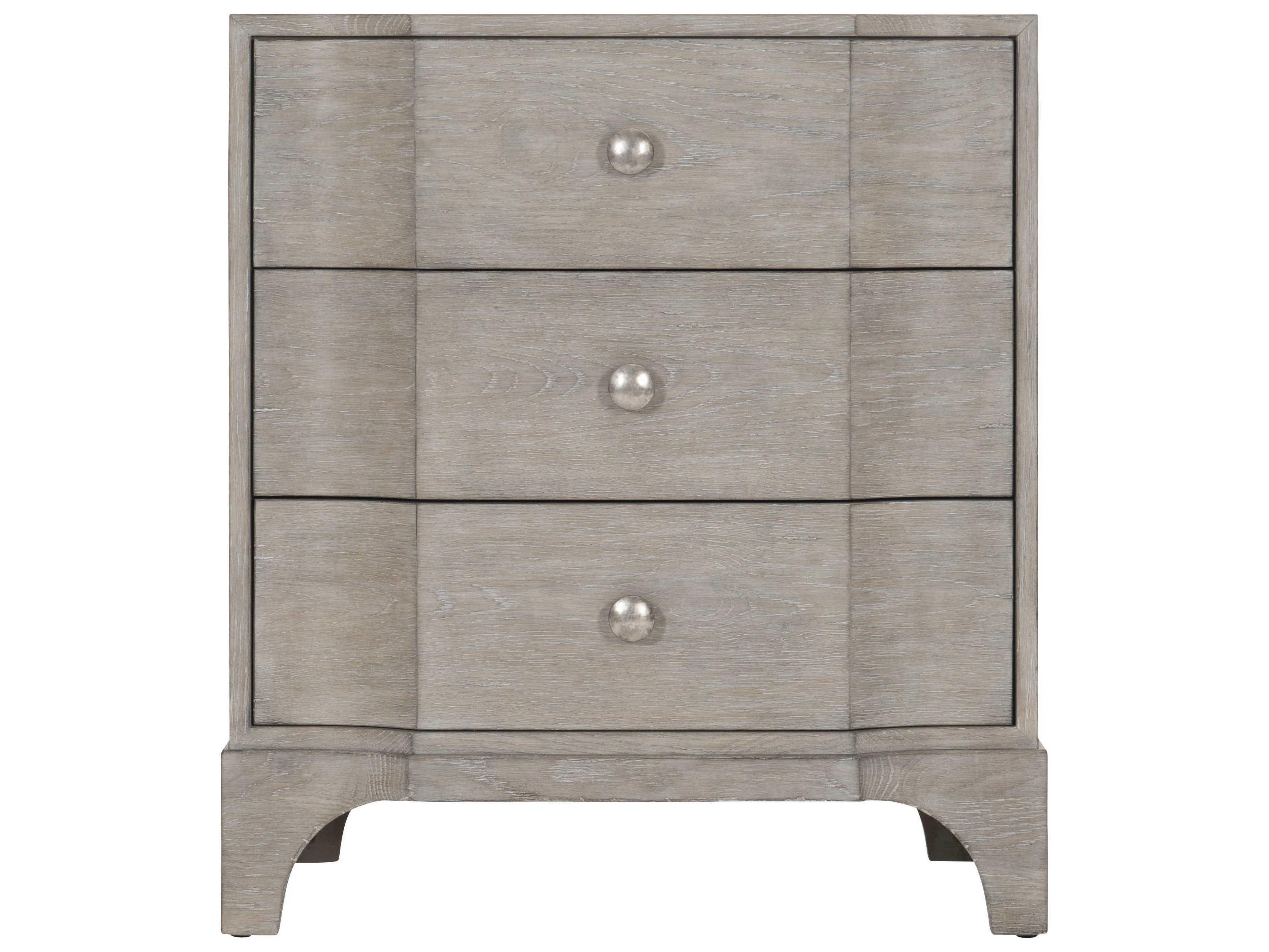 Bernhardt Albion 3-Drawers Gray Oak Wood Nightstand