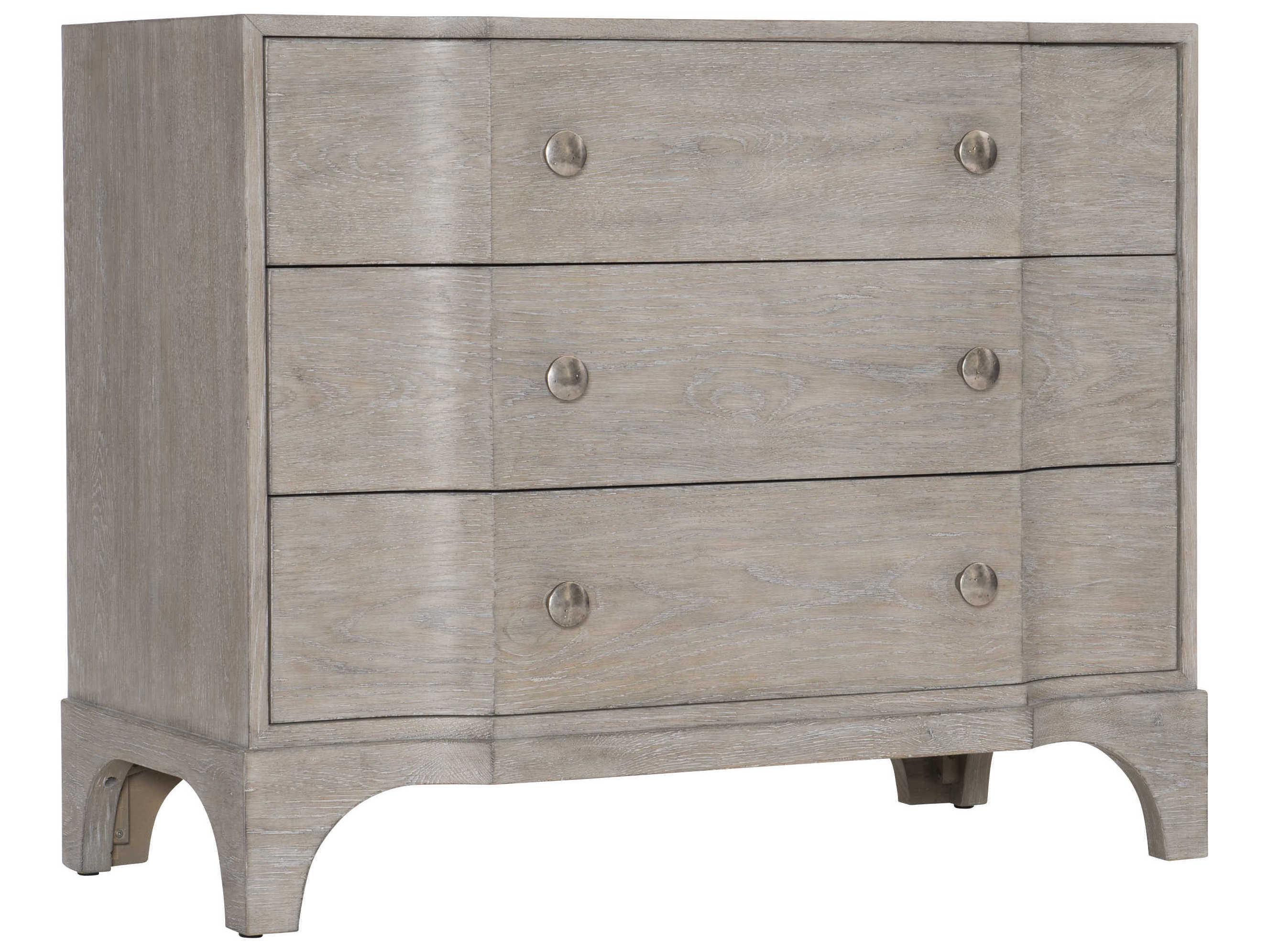 Bernhardt Albion 3-Drawers Gray Oak Wood Nightstand