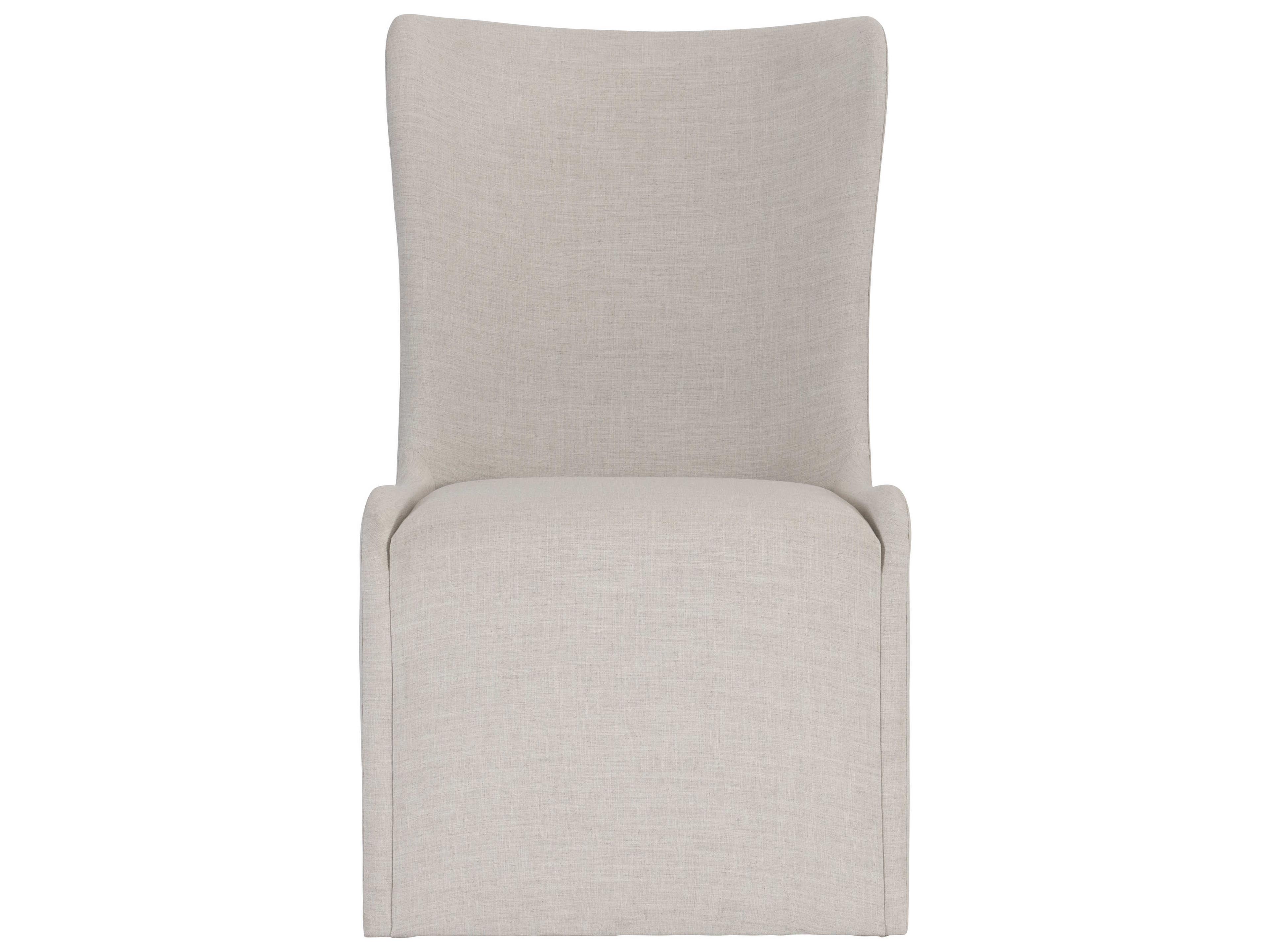 Bernhardt Albion Oak Wood White Upholstered Side Dining Chair
