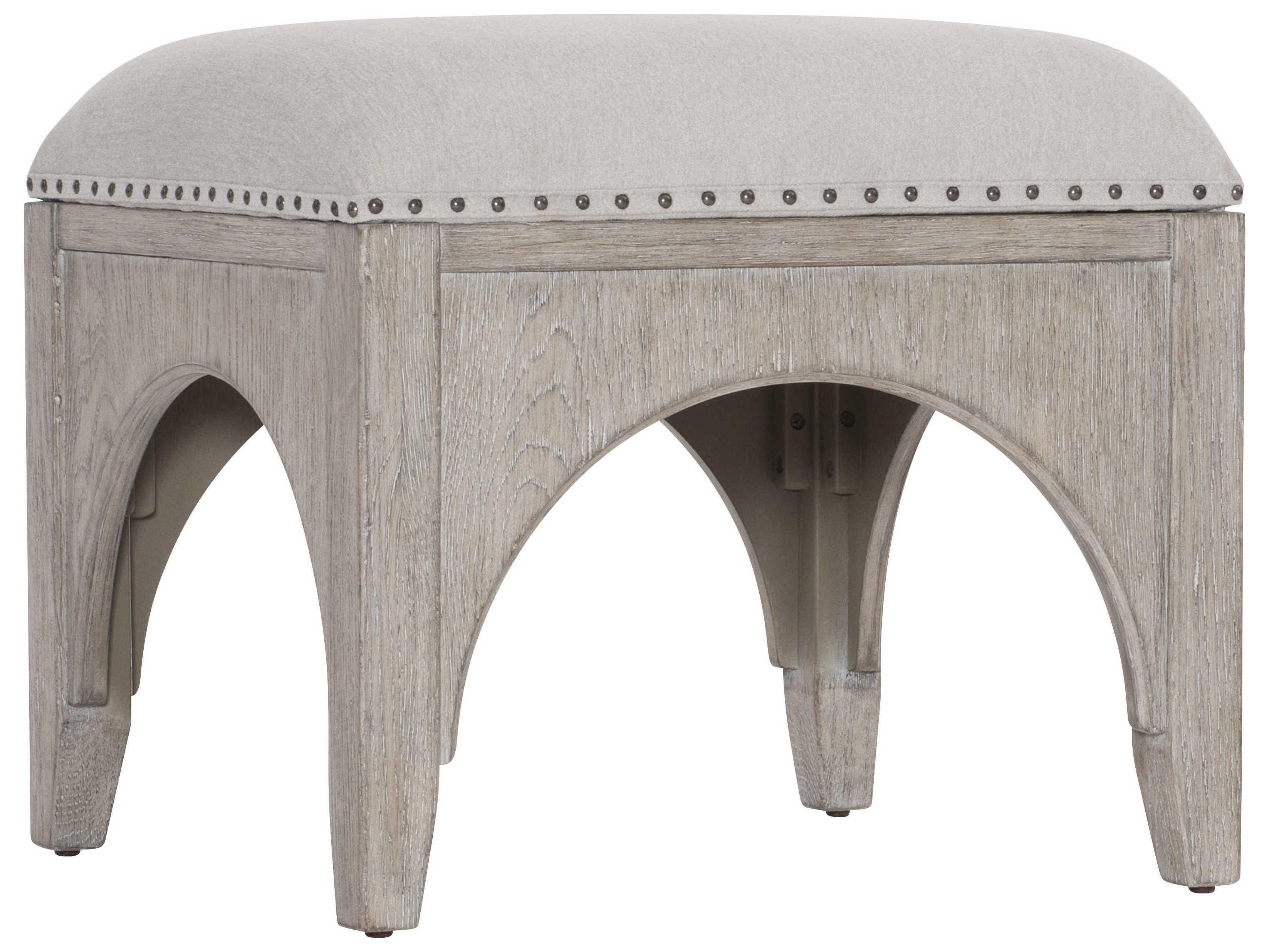 Bernhardt Albion White Upholstered Ottoman