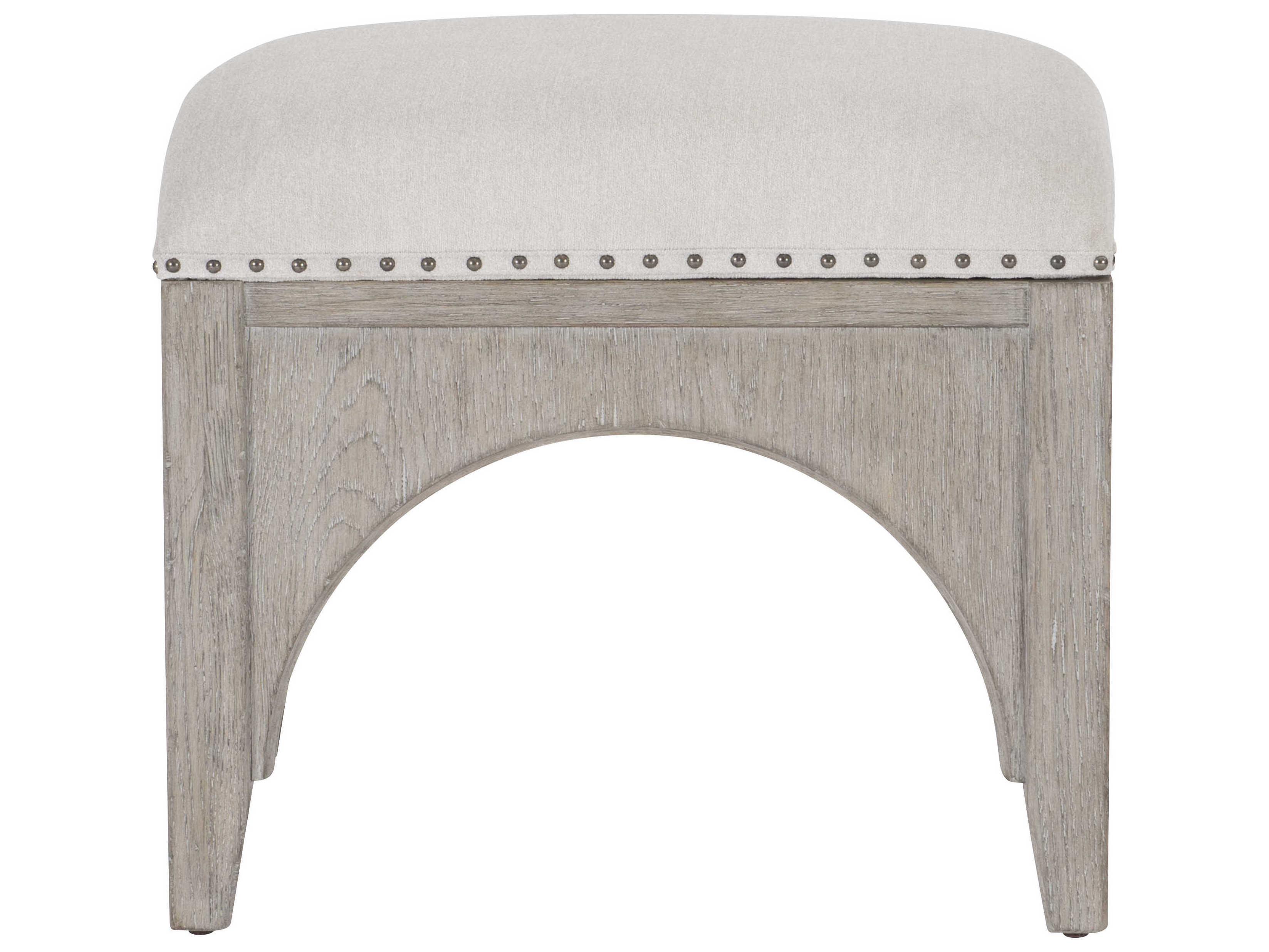 Bernhardt Albion White Upholstered Ottoman