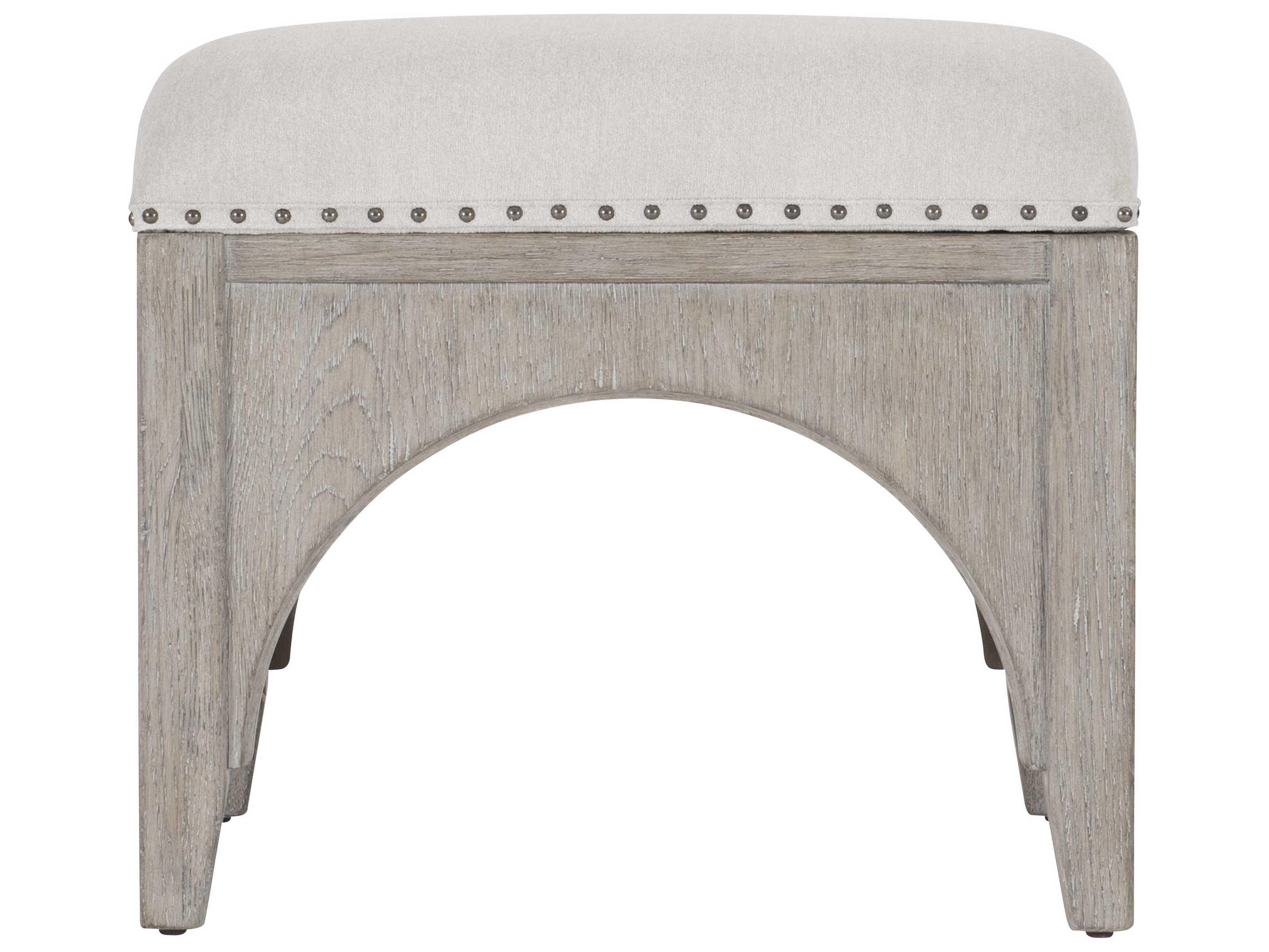 Bernhardt Albion White Upholstered Ottoman
