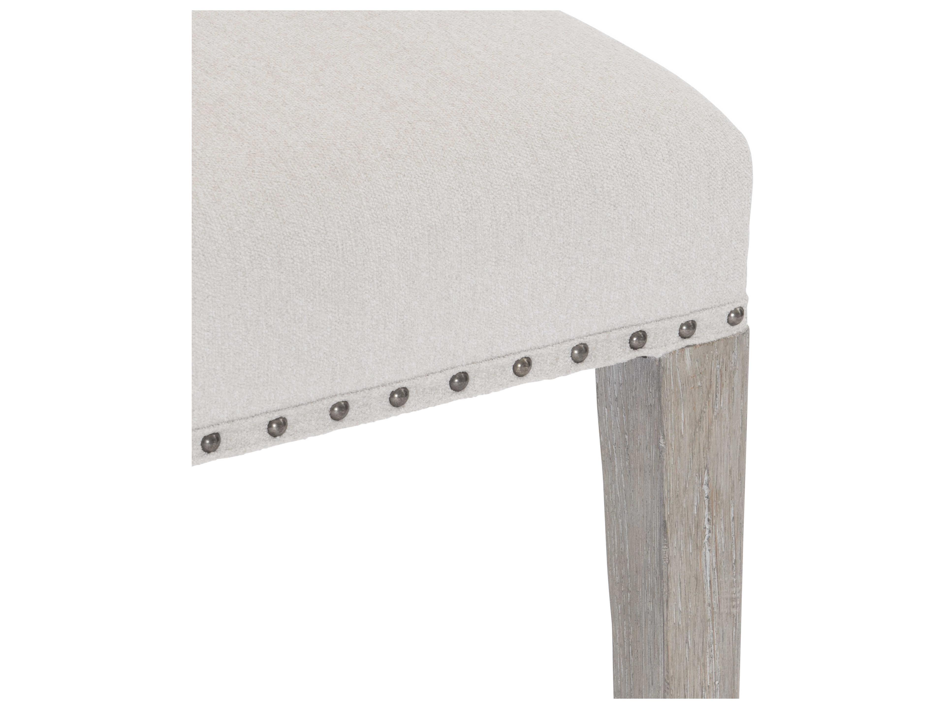 Bernhardt Albion Oak Wood White Upholstered Side Dining Chair